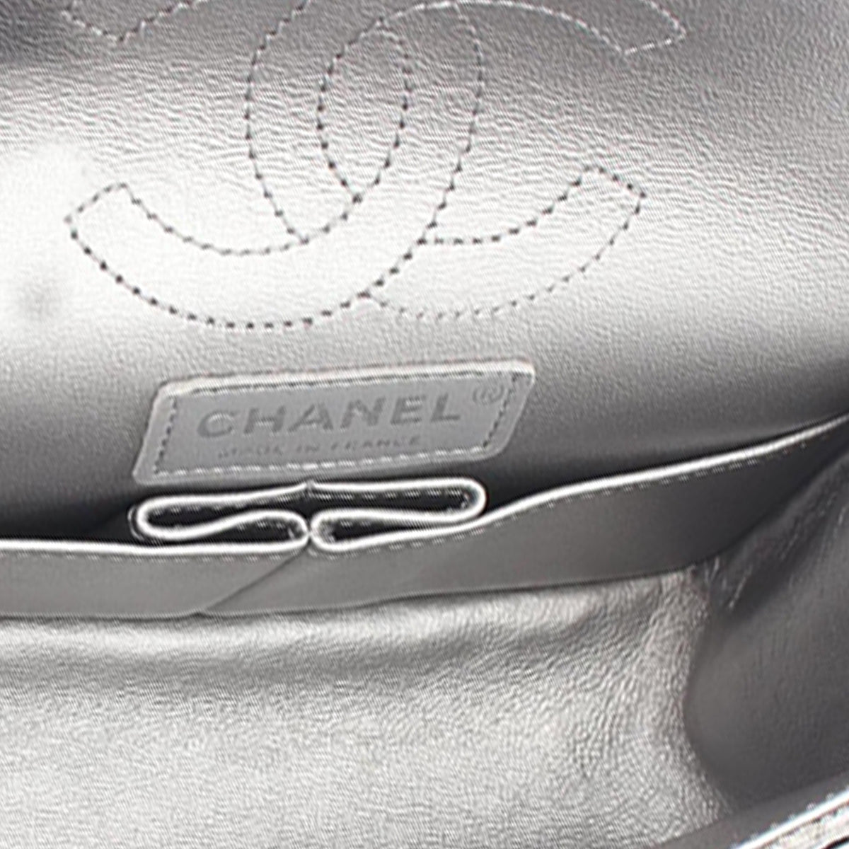 Chanel Mini Reissue 2.55 Metallic Aged Calfskin Double Flap 224 — Silver