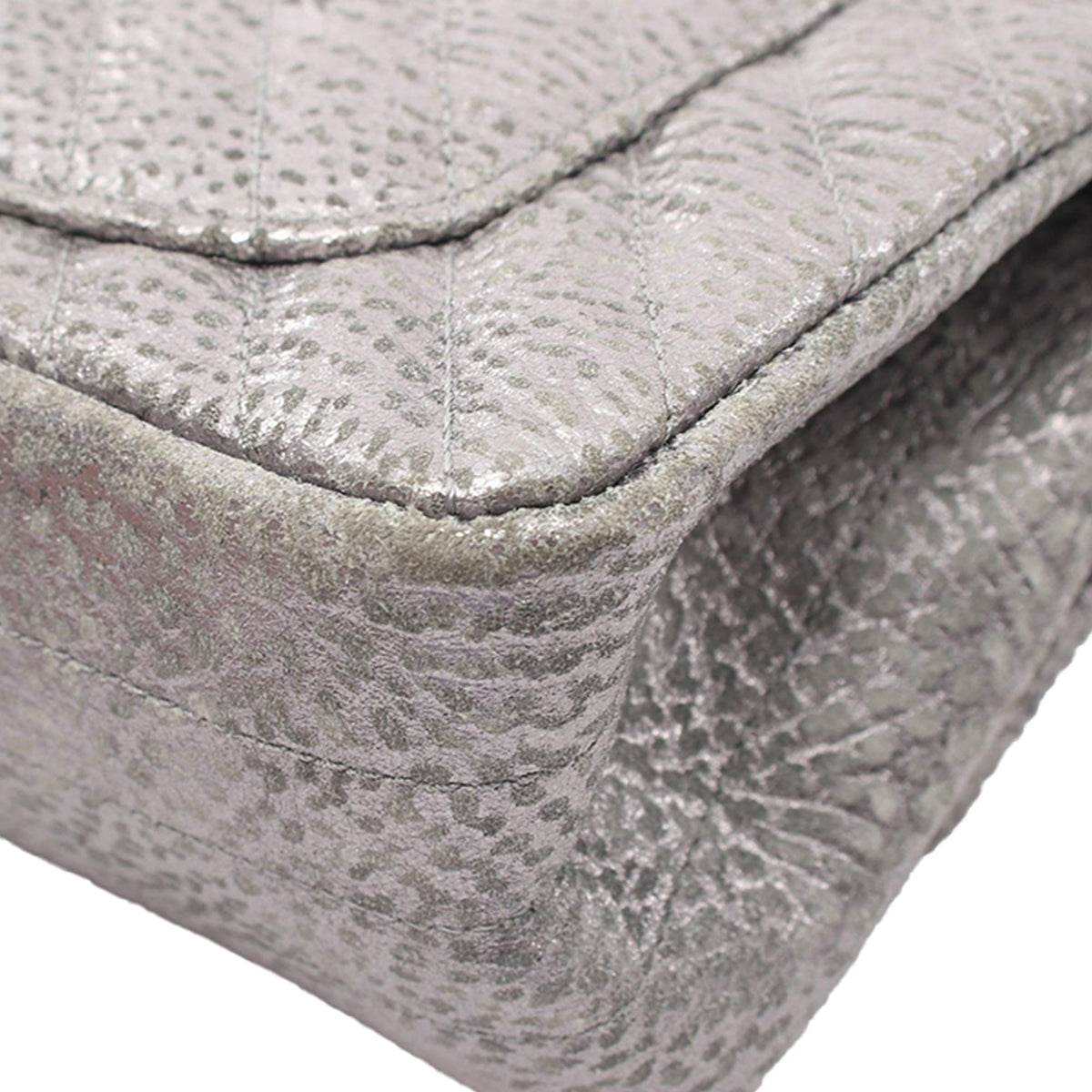 Chanel Mini Reissue 2.55 Metallic Aged Calfskin Double Flap 224 — Silver