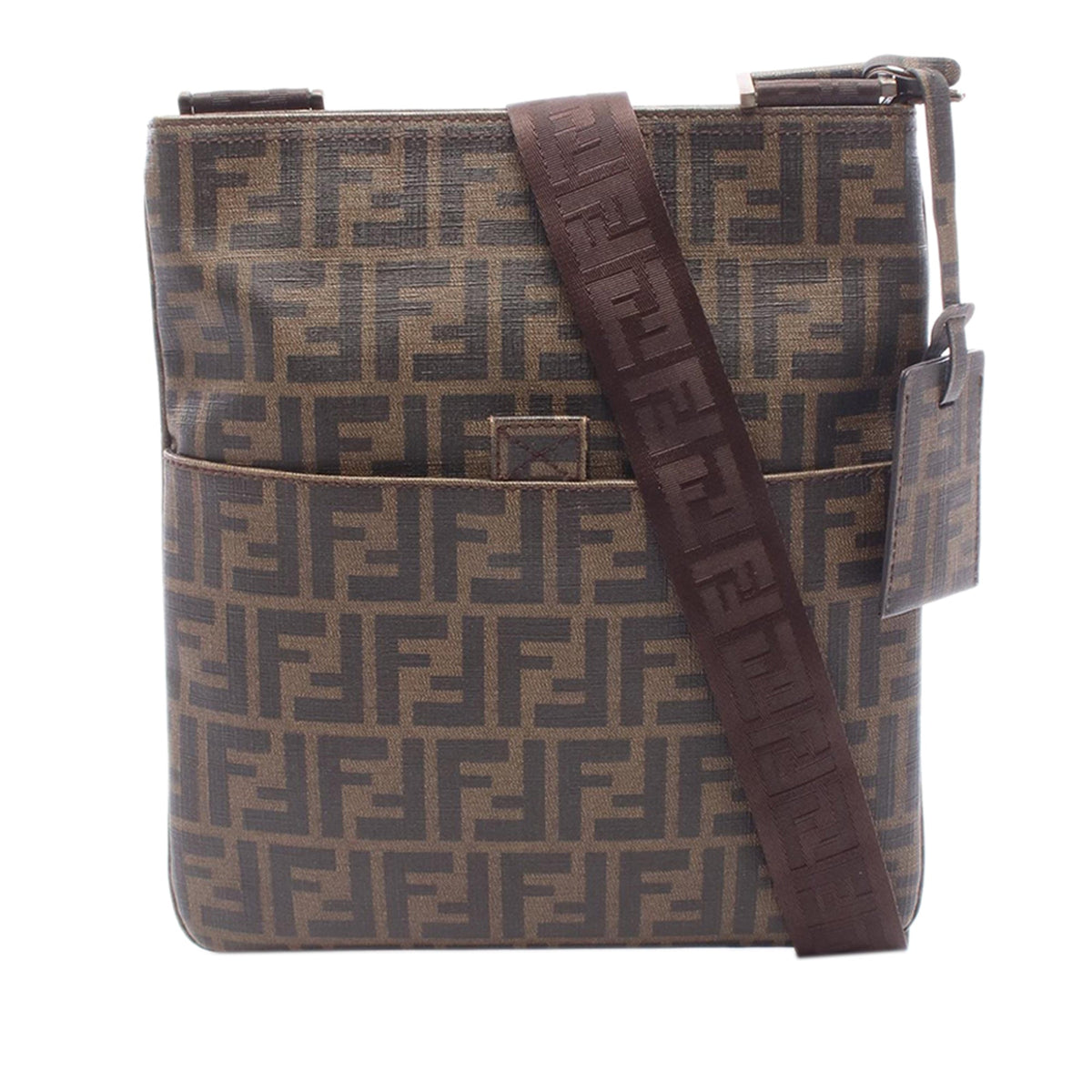 Fendi Zucca Spalmati Crossbody — Brown