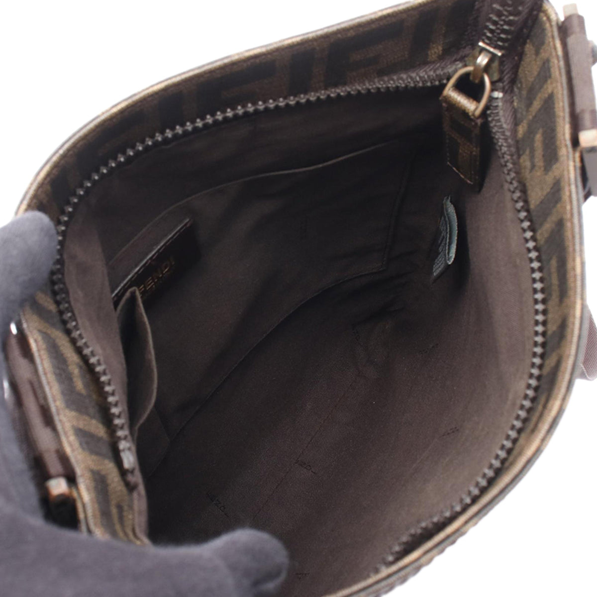 Fendi Zucca Spalmati Crossbody — Brown