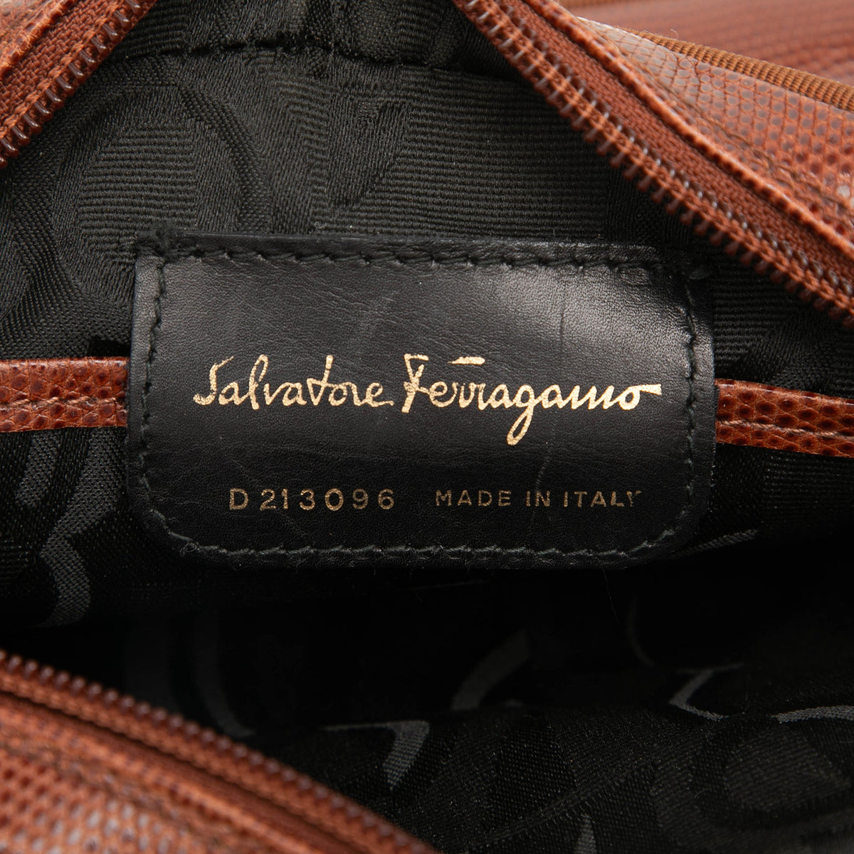 Ferragamo Lizard Embossed Leather Vara Crossbody