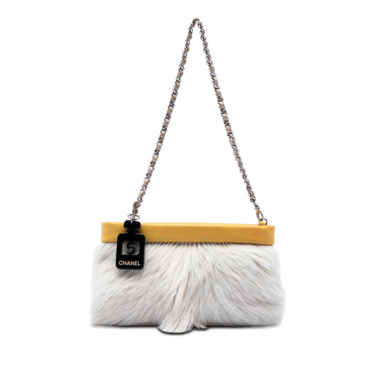 Chanel Rabbit Fur No.5 Perfume Bottle Charm Pochette