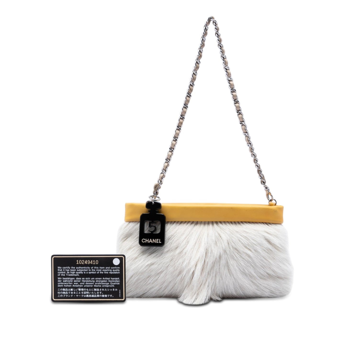 Chanel Rabbit Fur No.5 Perfume Bottle Charm Pochette