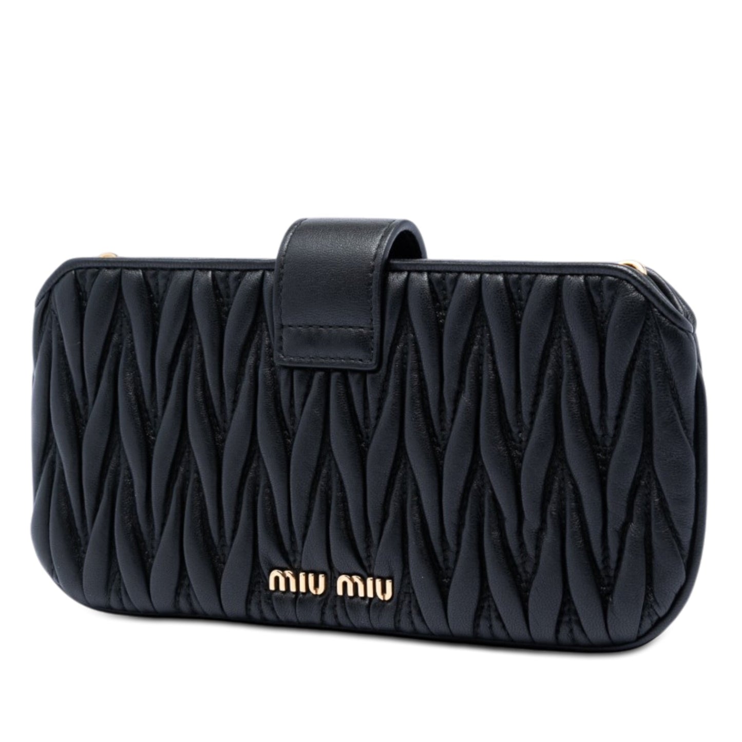 Miu Miu Matelasse Nappa Crystal Clutch on Chain