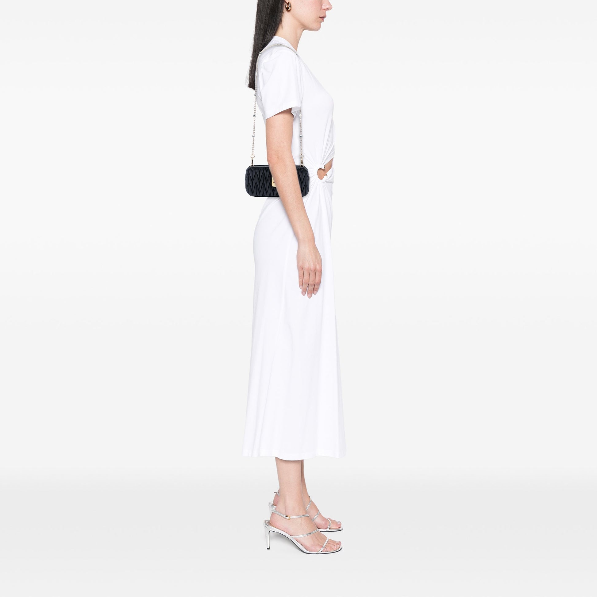 Miu Miu Matelasse Nappa Crystal Clutch on Chain