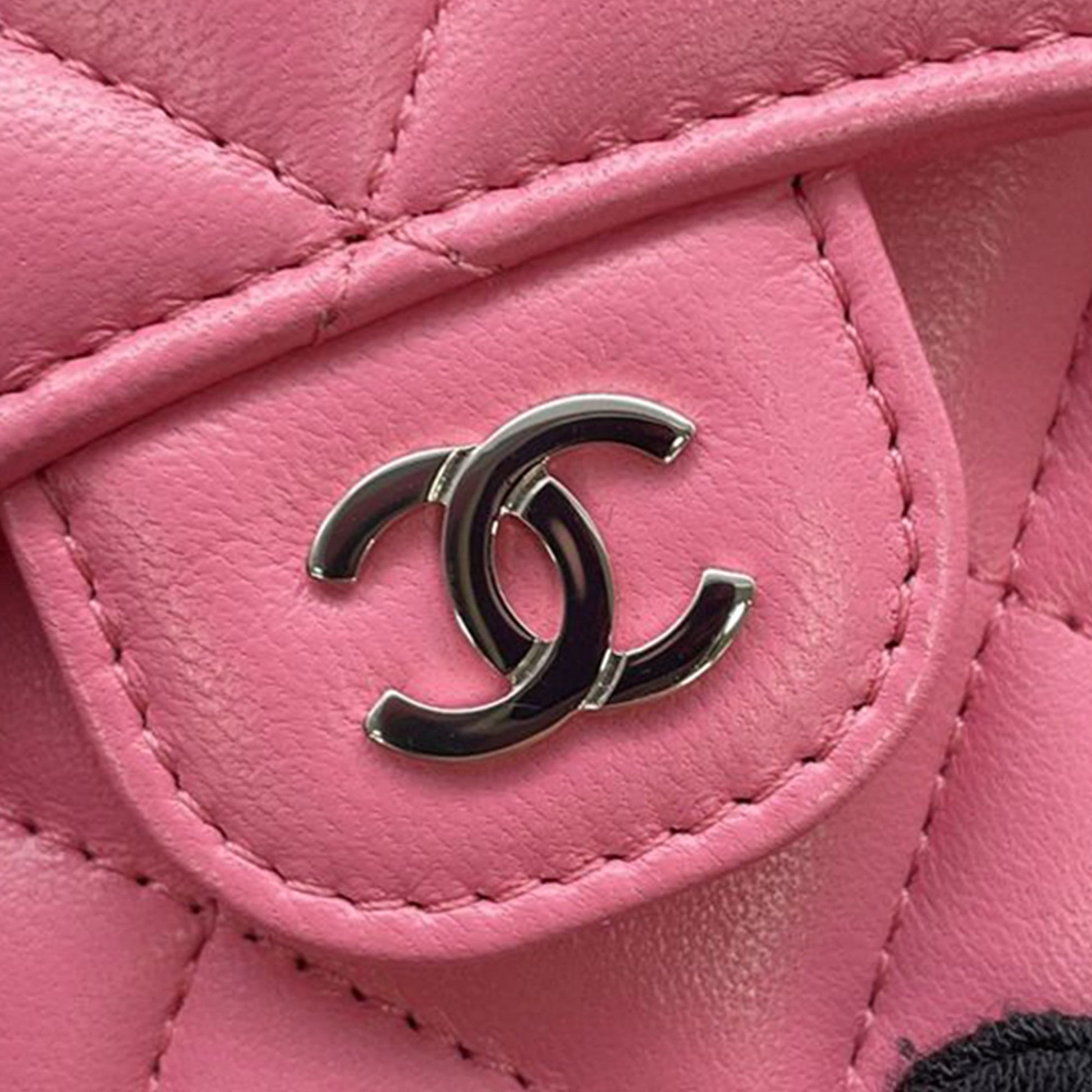 Chanel CC Quilted Lambskin Flap Card Holder on Chain