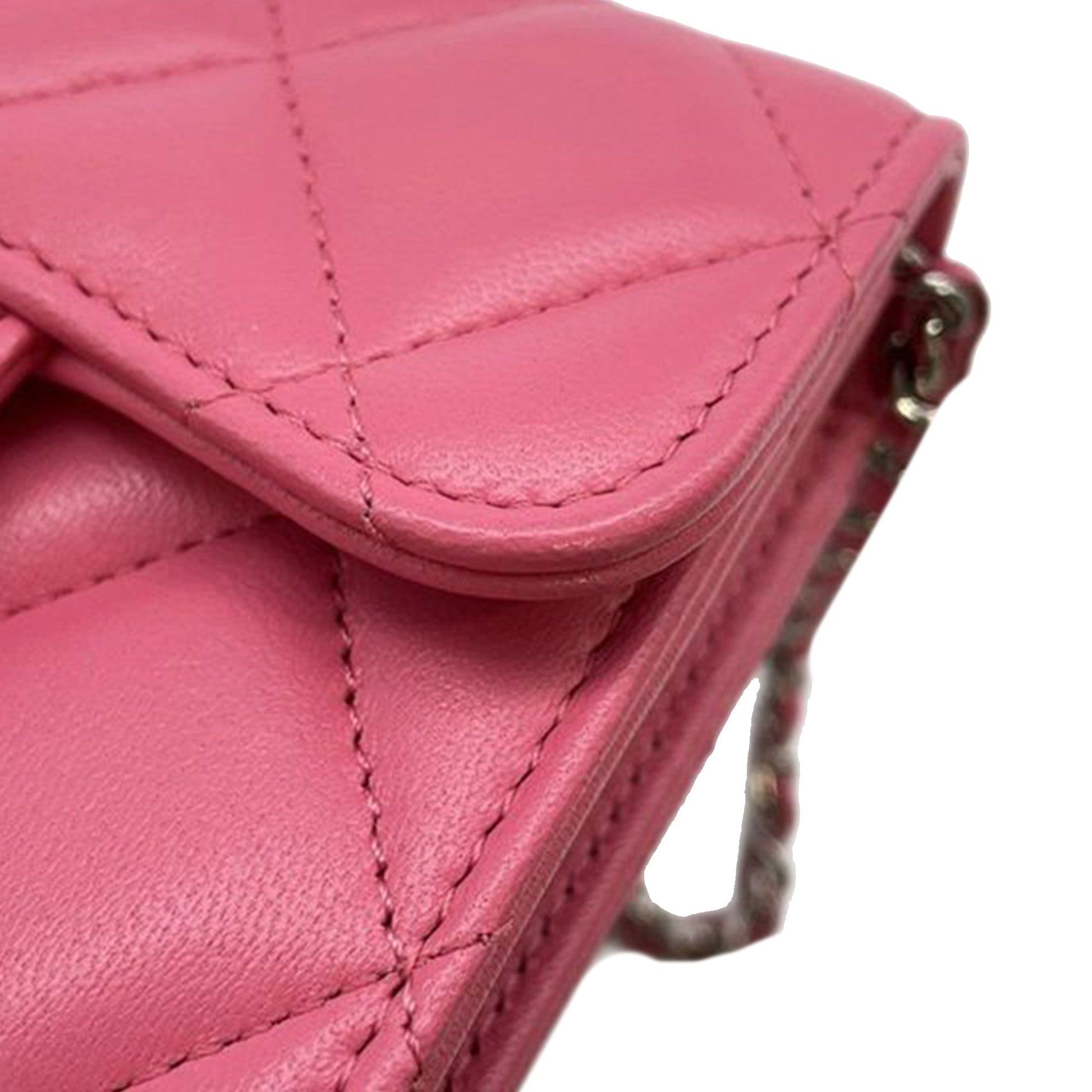 Chanel CC Quilted Lambskin Flap Card Holder on Chain