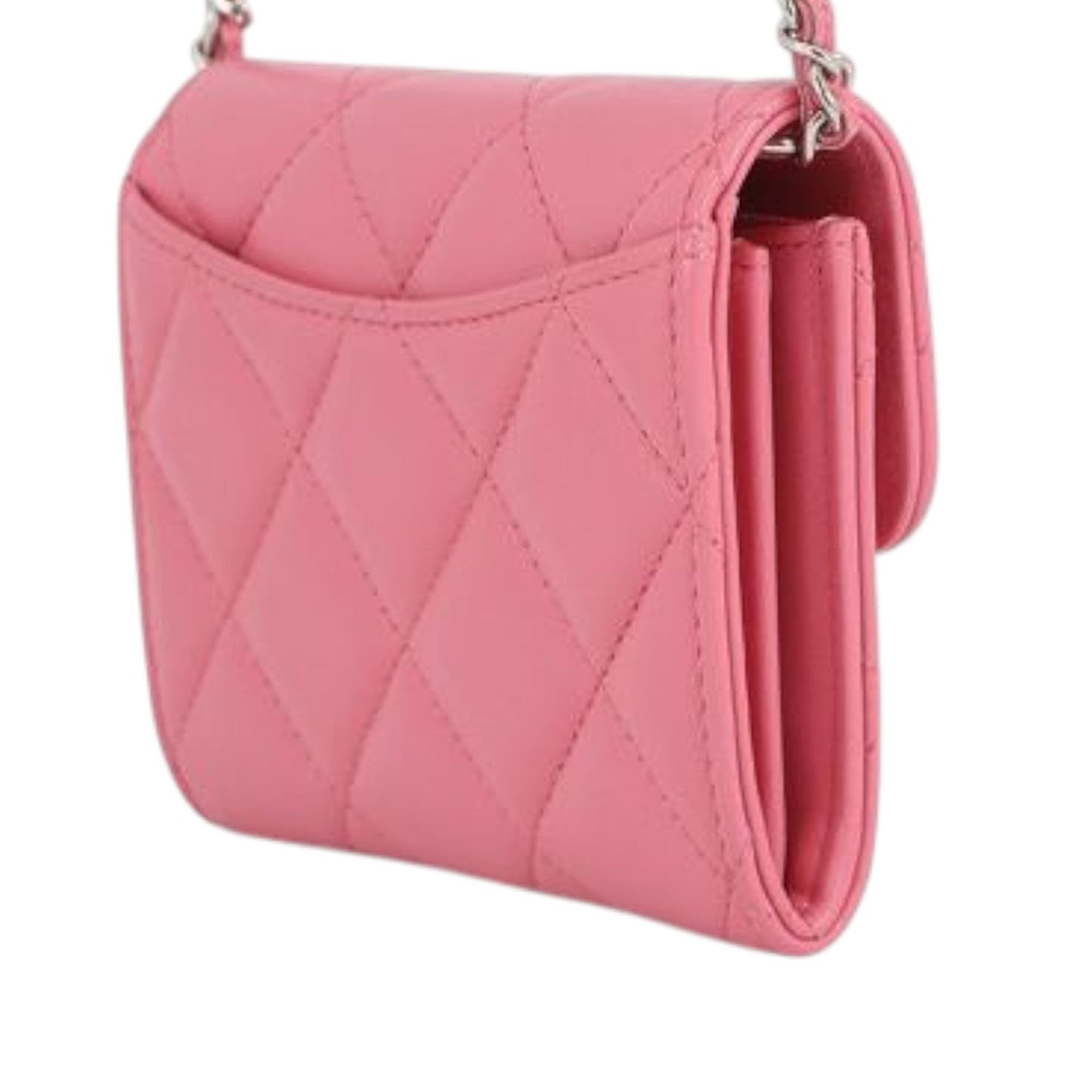 Chanel CC Quilted Lambskin Flap Card Holder on Chain