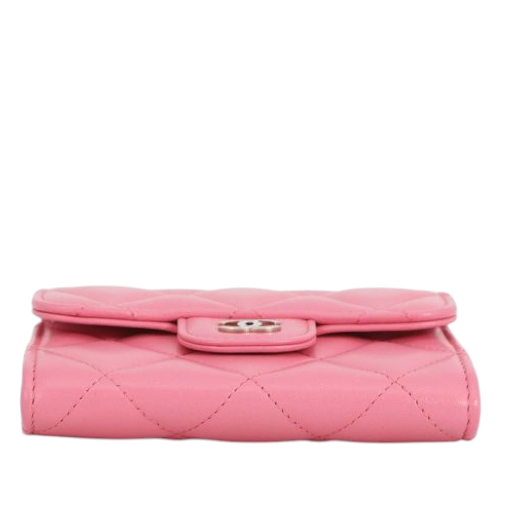 Chanel CC Quilted Lambskin Flap Card Holder on Chain