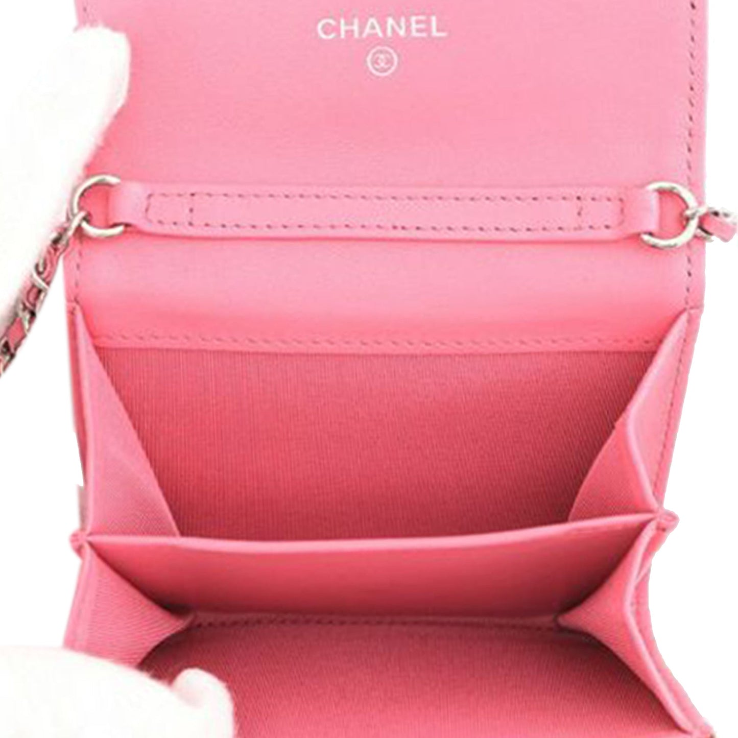 Chanel CC Quilted Lambskin Flap Card Holder on Chain