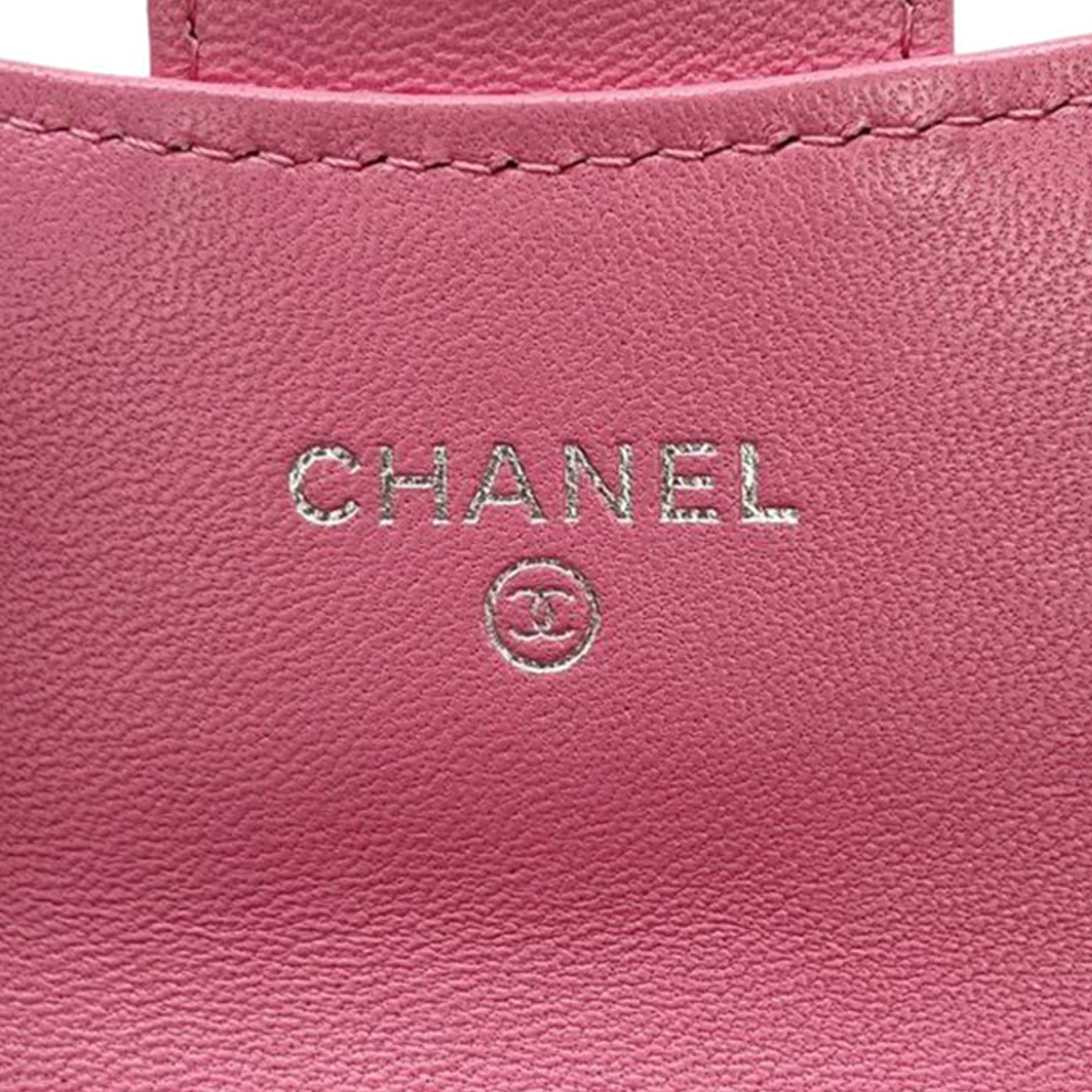 Chanel CC Quilted Lambskin Flap Card Holder on Chain