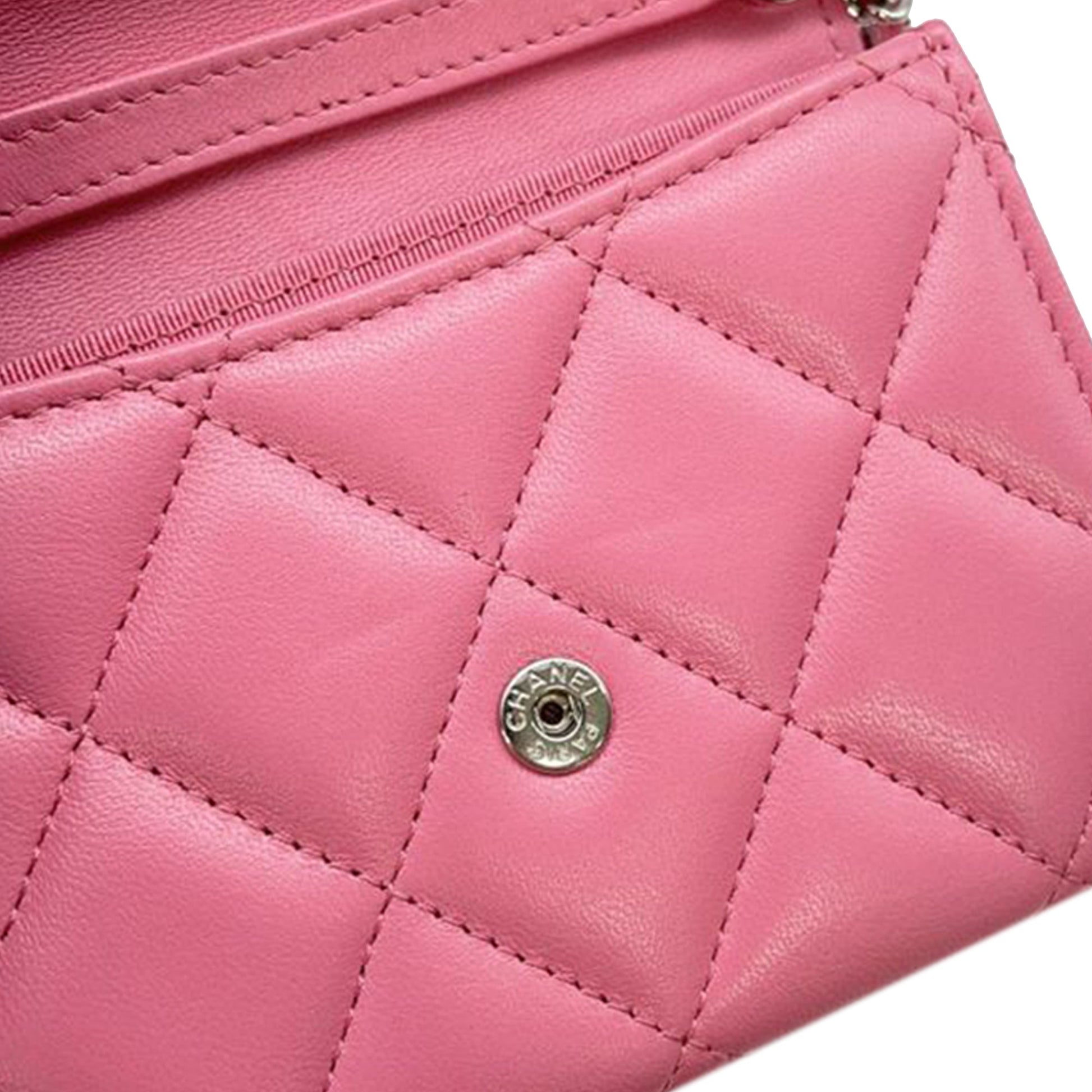 Chanel CC Quilted Lambskin Flap Card Holder on Chain
