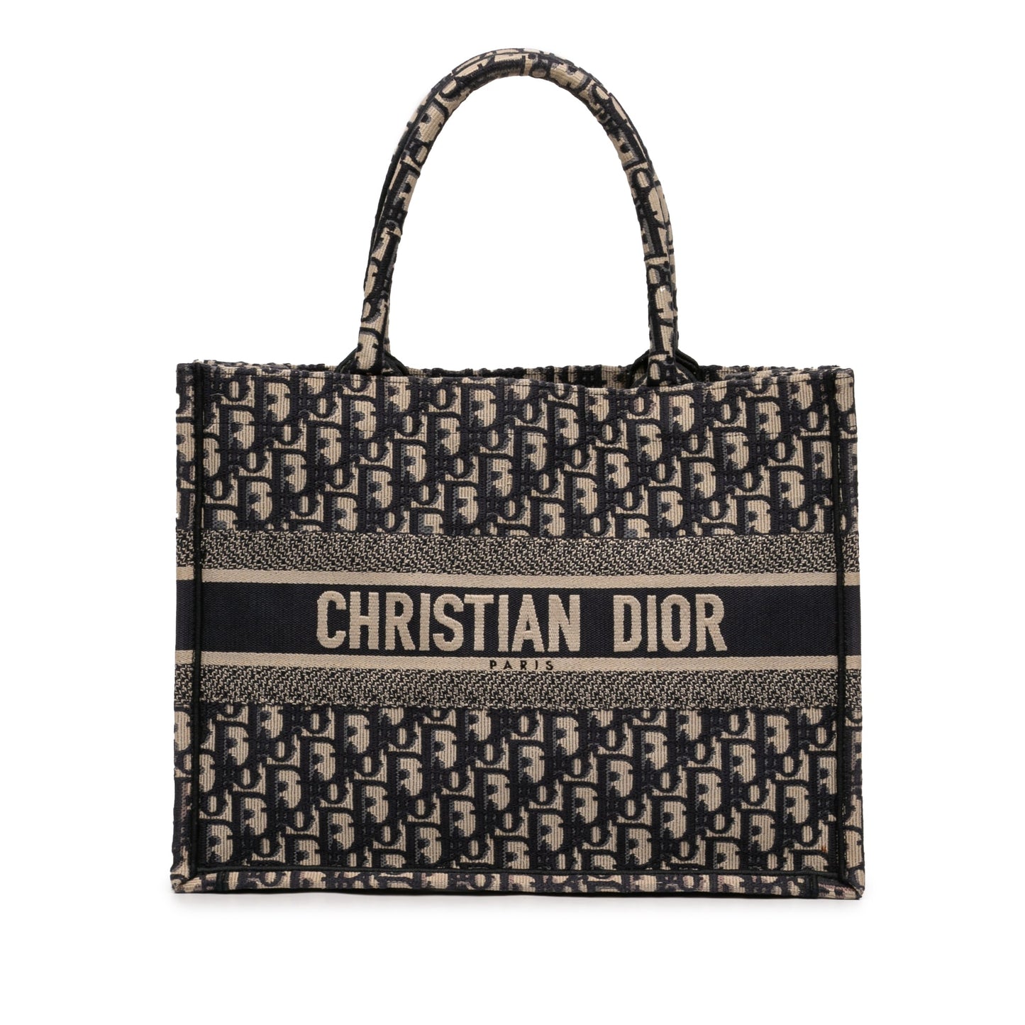 Dior Medium Oblique Embroidered Canvas Book Tote