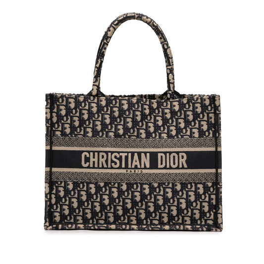 Dior Medium Oblique Embroidered Canvas Book Tote