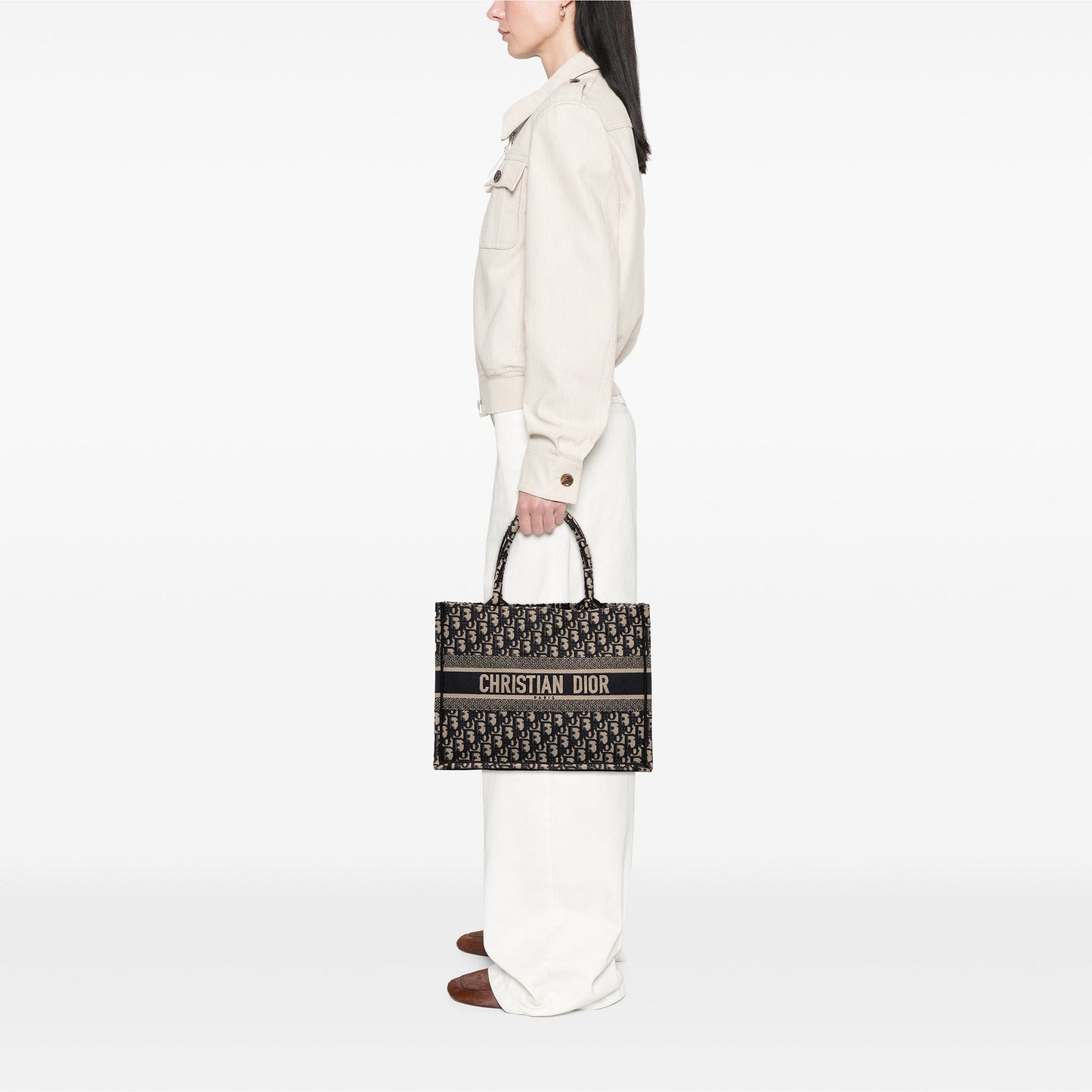 Dior Medium Oblique Embroidered Canvas Book Tote