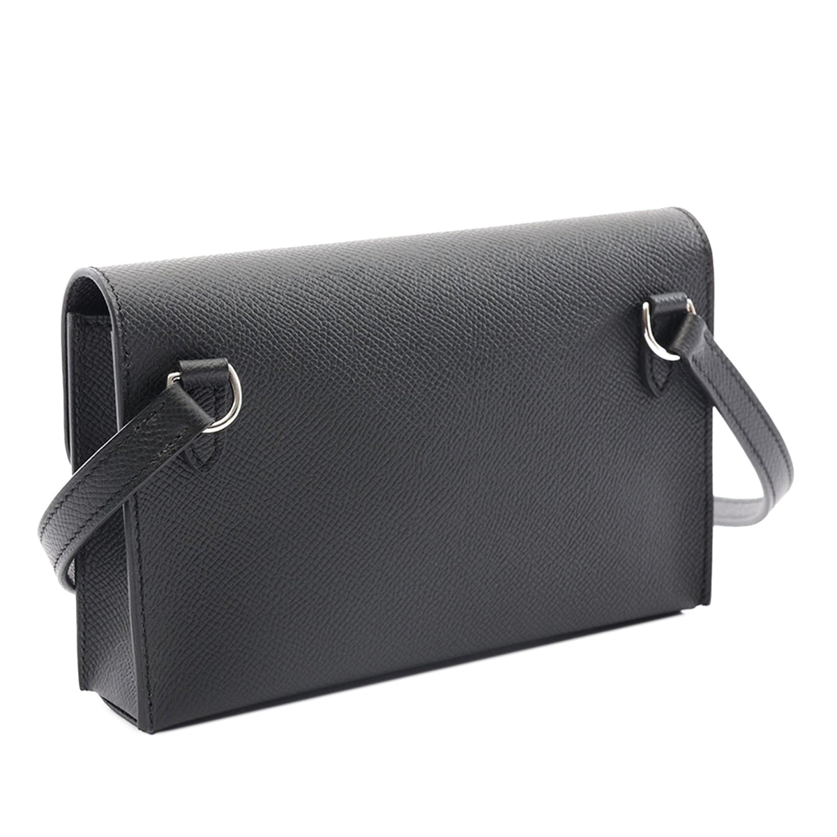 Hermès Epsom Hermesnap Wallet On Strap — Black
