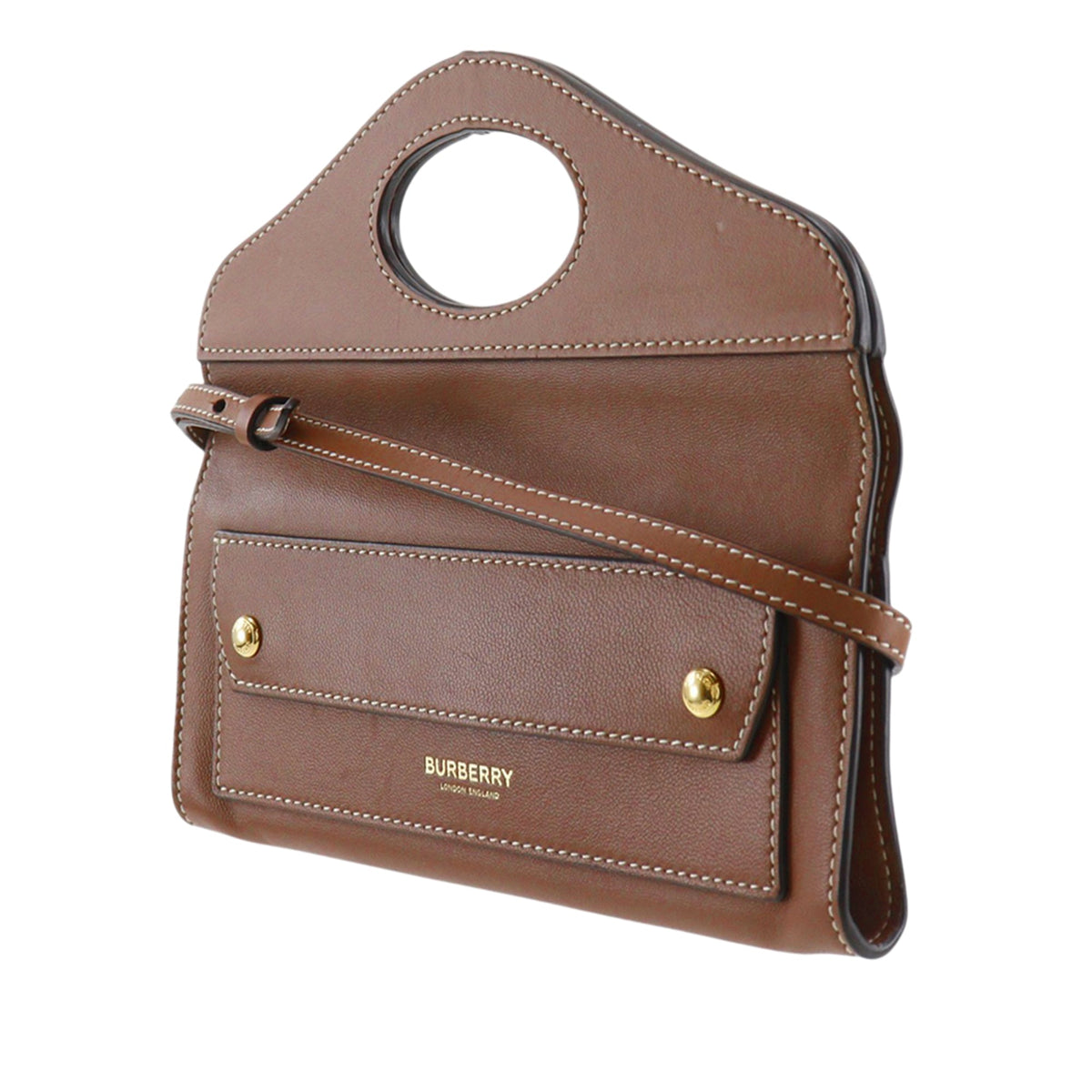 Burberry Calfskin Pocket Clutch with Strap