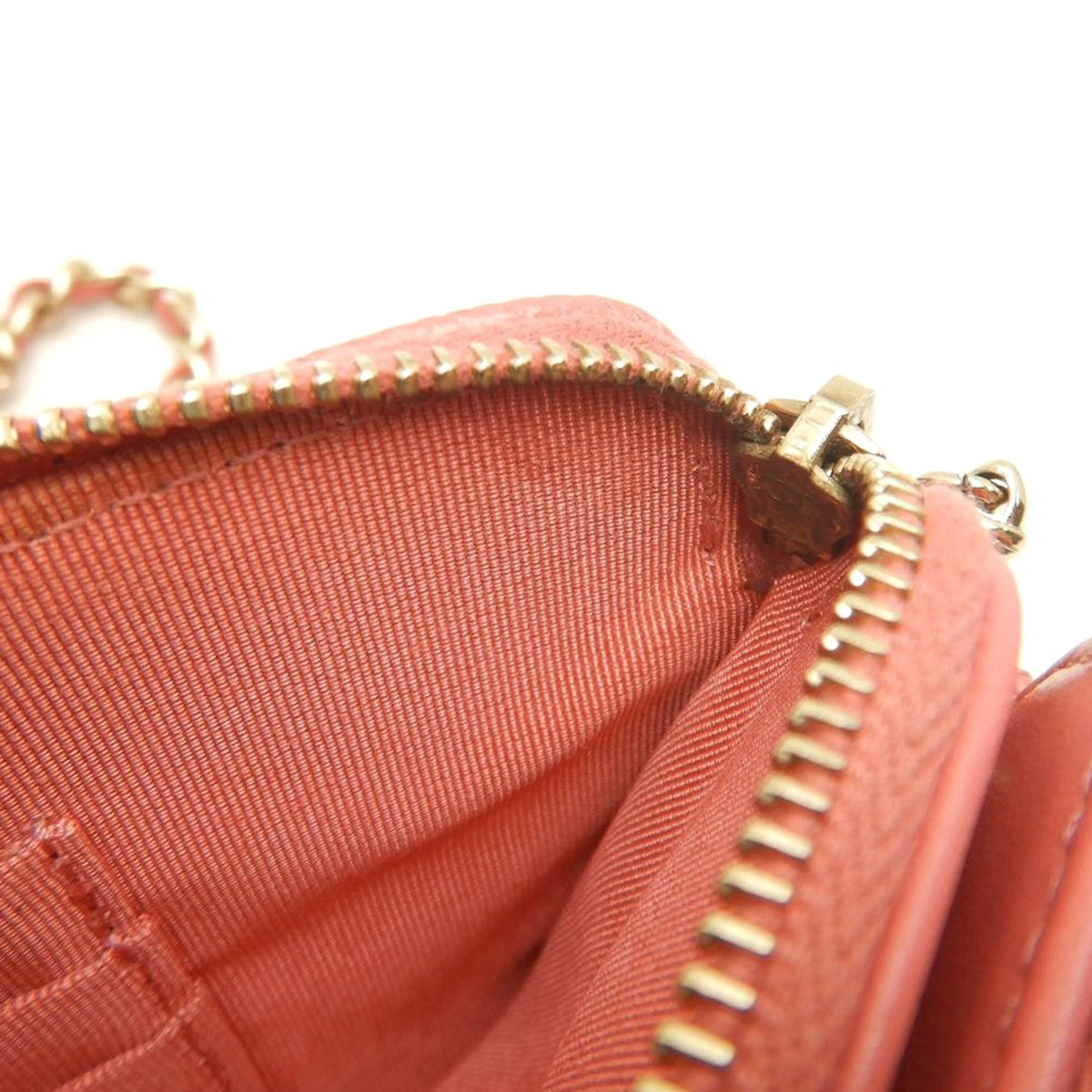 Chanel CC Quilted Caviar Double Zip Clutch With Chain