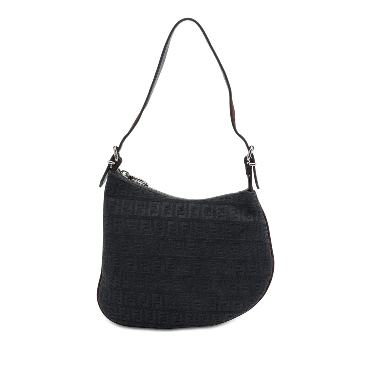 Fendi Zucchino Canvas Oyster Shoulder Bag