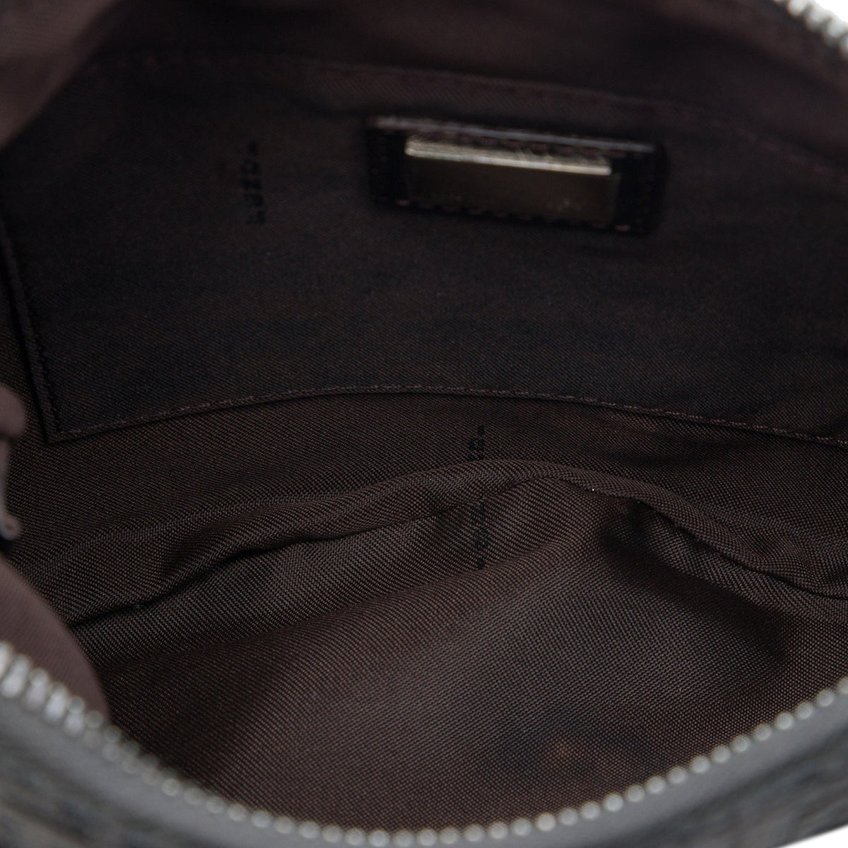 Fendi Zucchino Canvas Oyster Shoulder Bag
