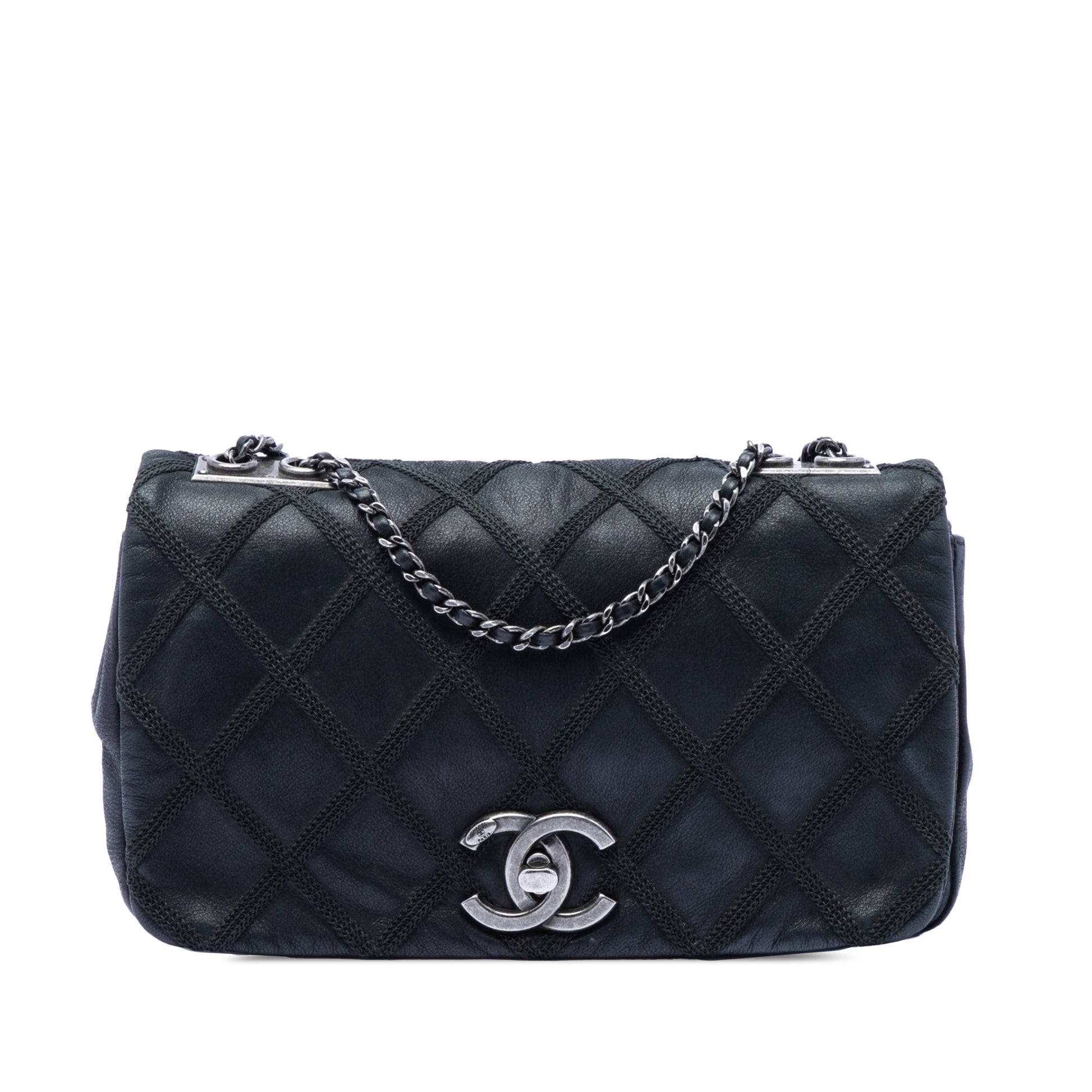 Chanel Small Iridescent Calfskin Diamond Stitch Chain Flap