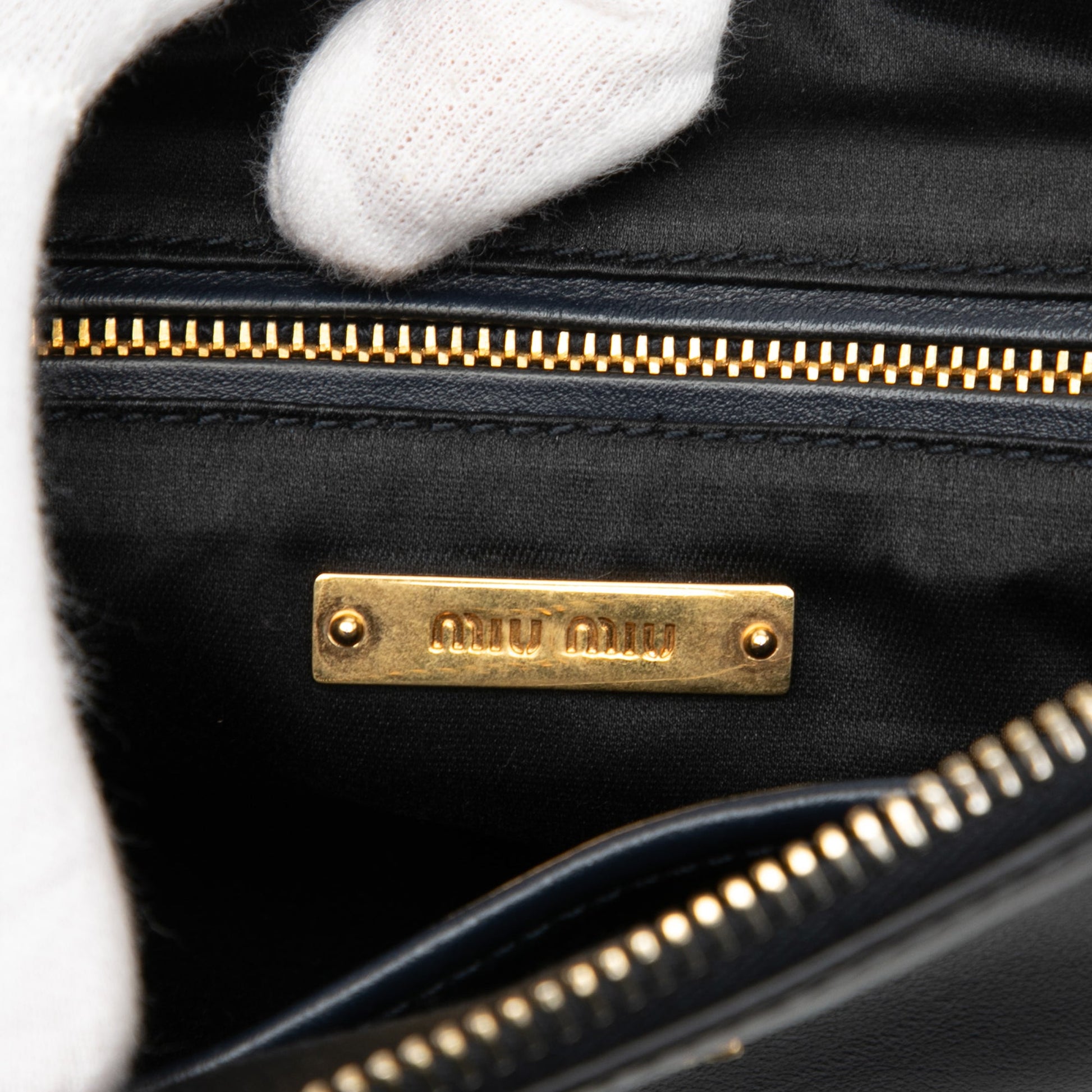 Miu Miu Studded Leather Zip Clutch