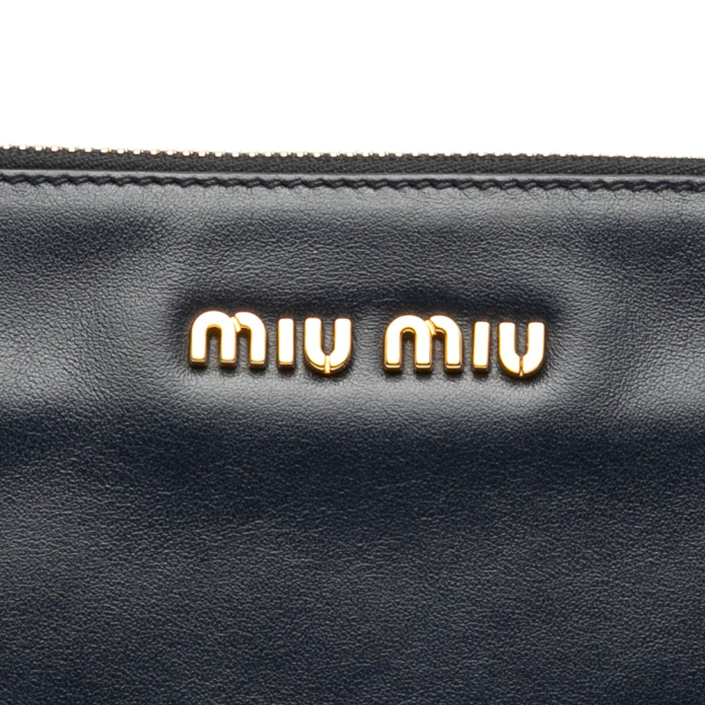 Miu Miu Studded Leather Zip Clutch