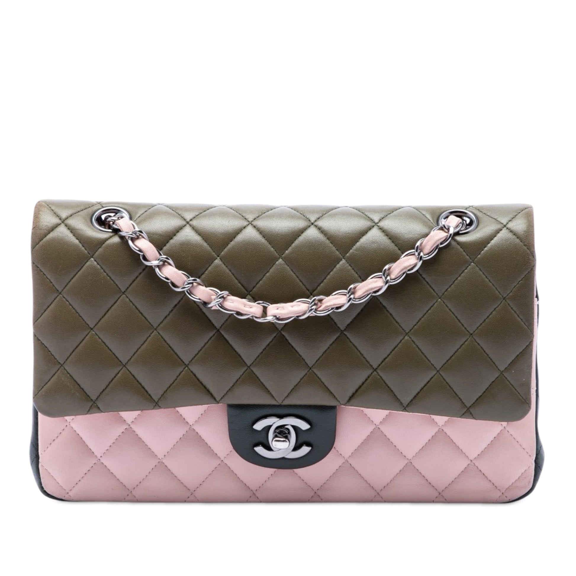 Chanel Medium Classic Tricolor Lambskin Double Flap