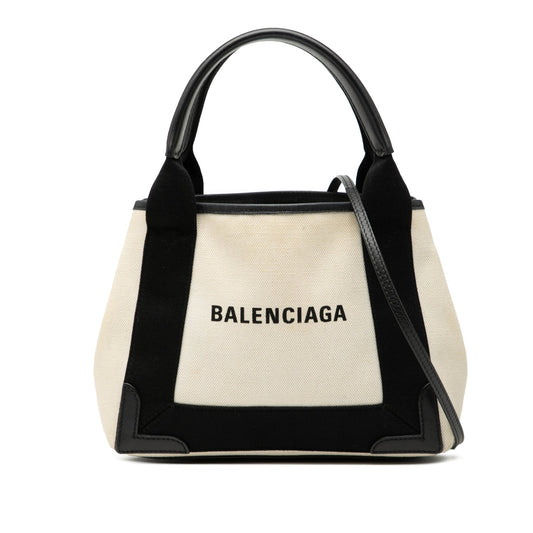 Balenciaga Canvas Navy Cabas XS