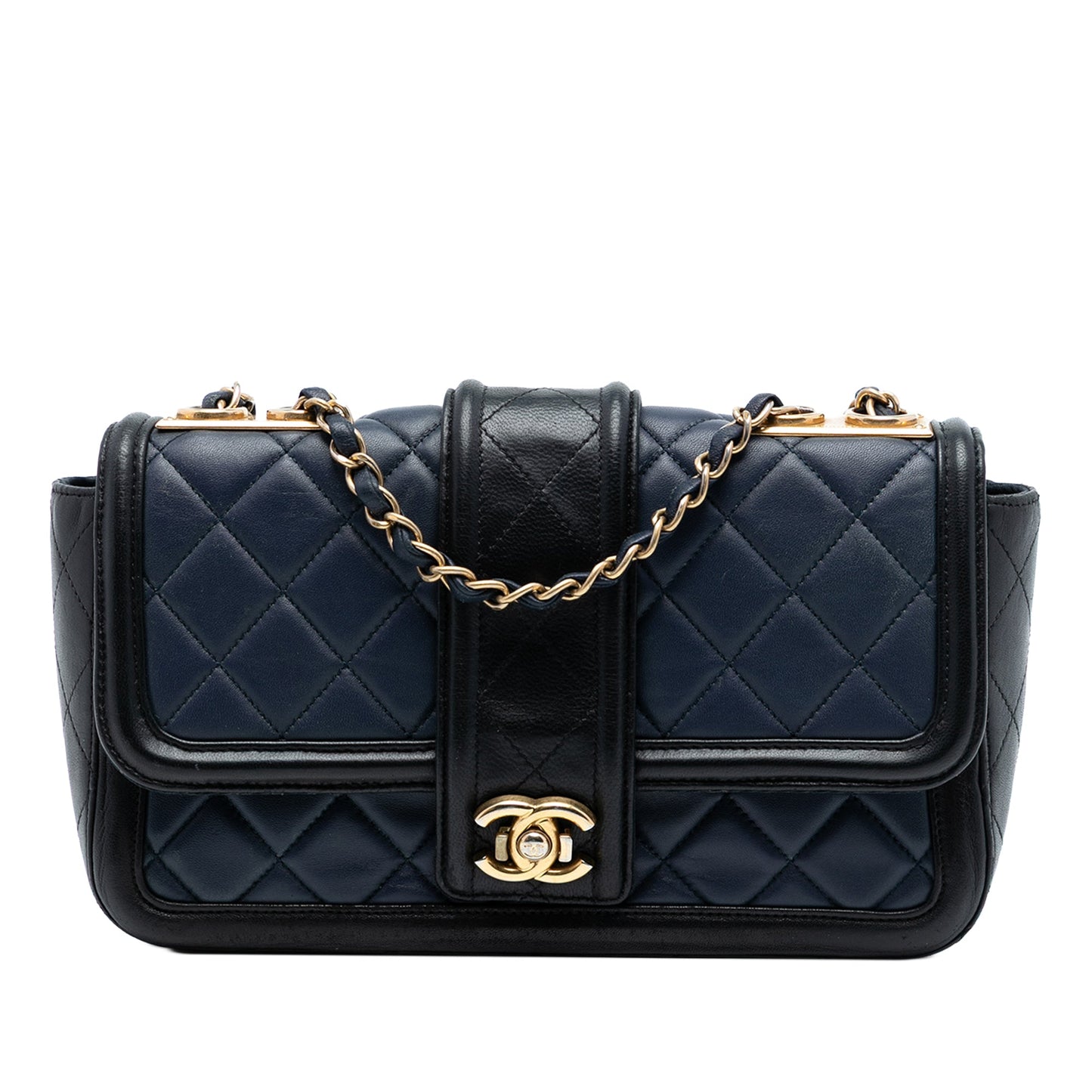 Chanel Medium Bicolor Quilted Lambskin Elegant CC Flap