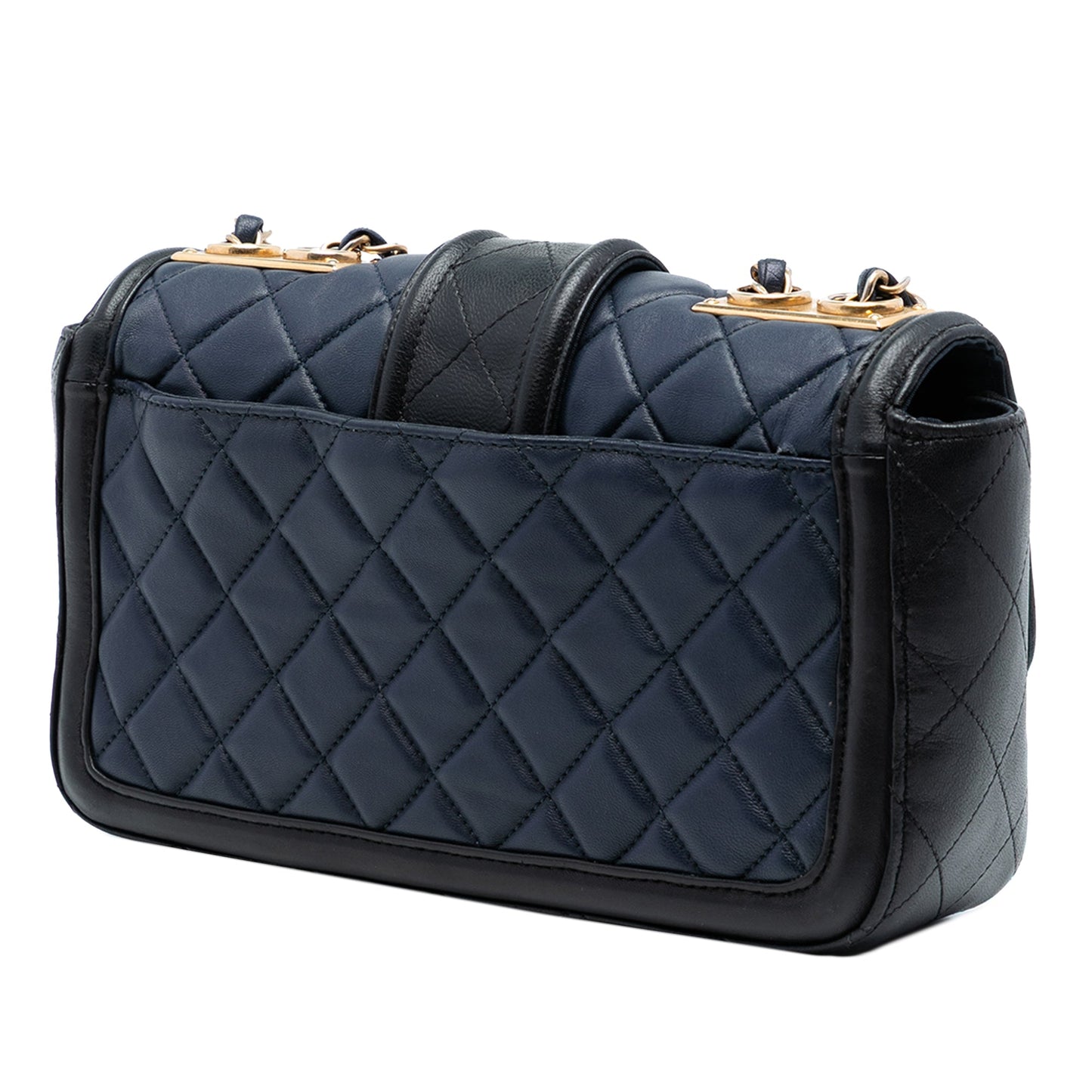 Chanel Medium Bicolor Quilted Lambskin Elegant CC Flap