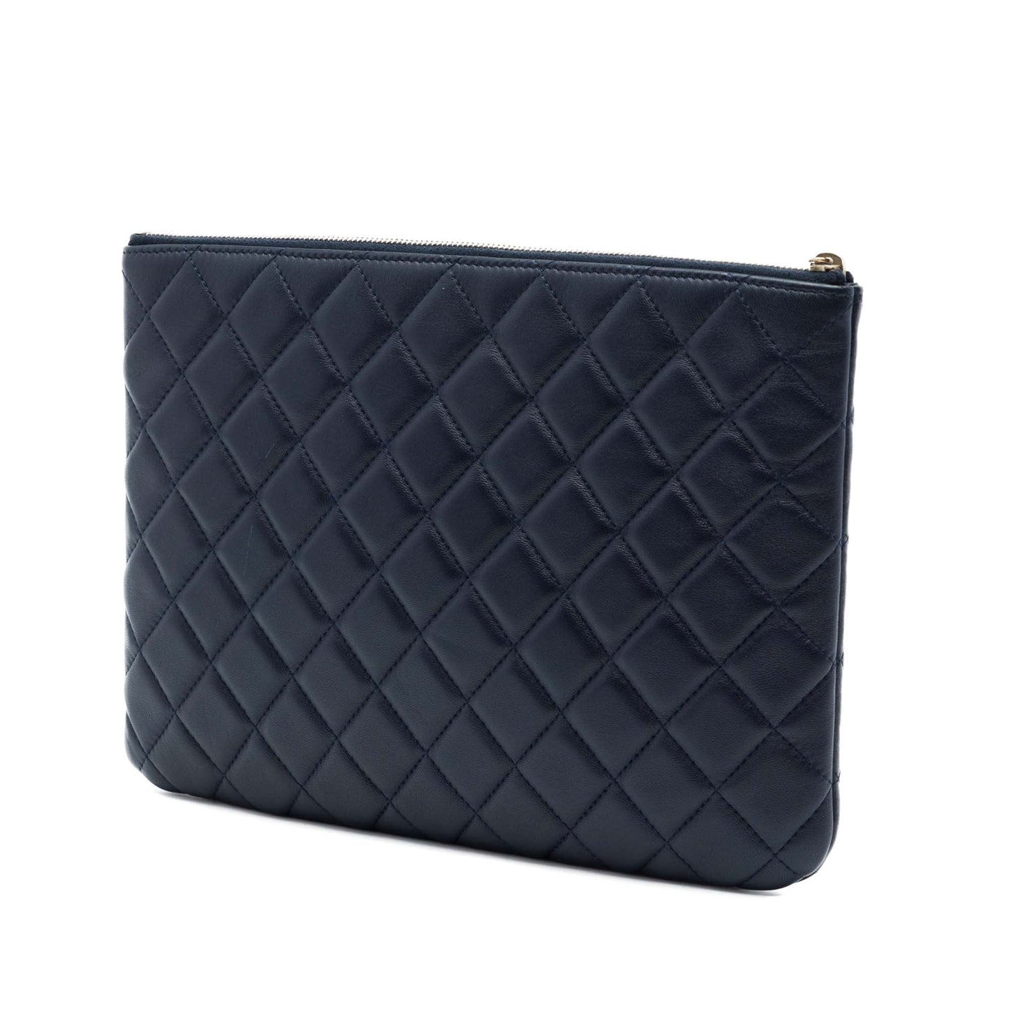Chanel Medium Quilted Lambskin O Case Clutch