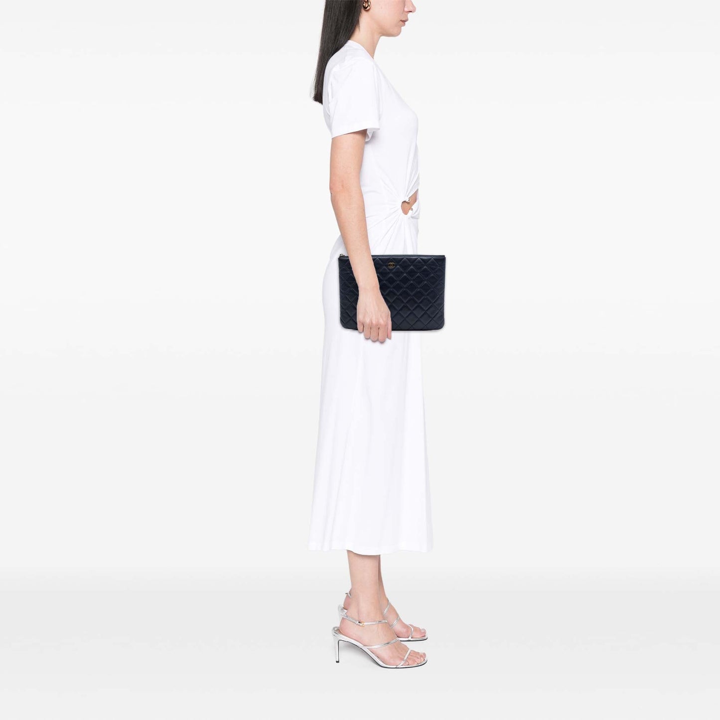 Chanel Medium Quilted Lambskin O Case Clutch