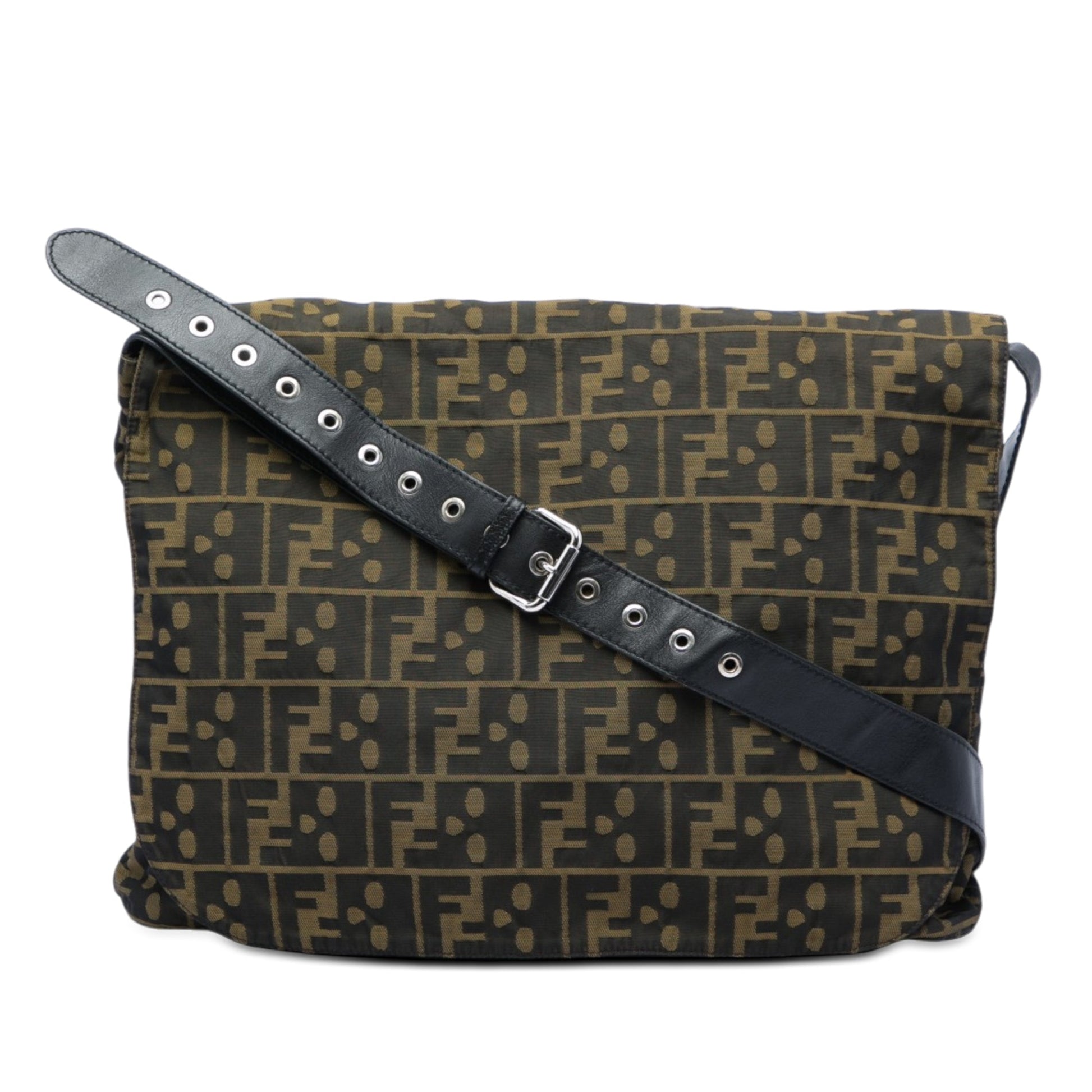 Fendi Zucca Canvas Skull Messenger Bag