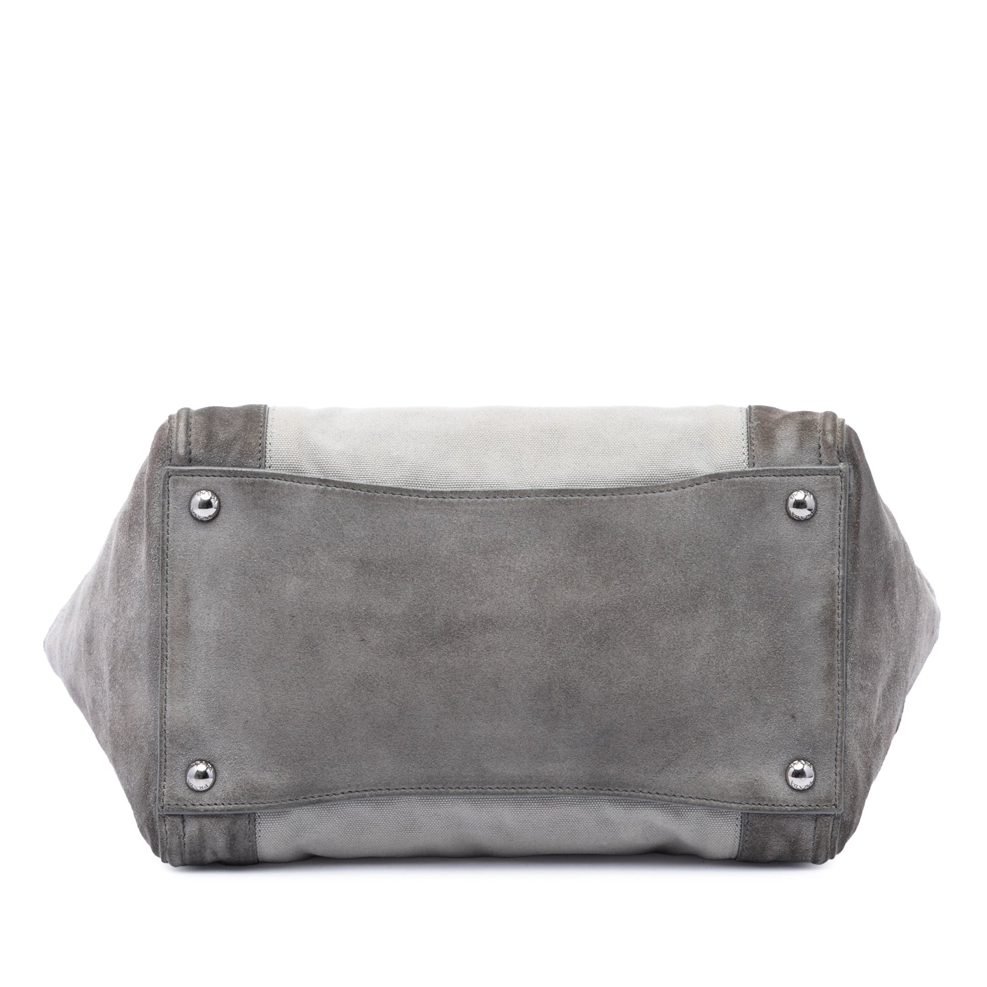 Prada Scamosciato and Canapa Twin Pocket Double Handle Satchel