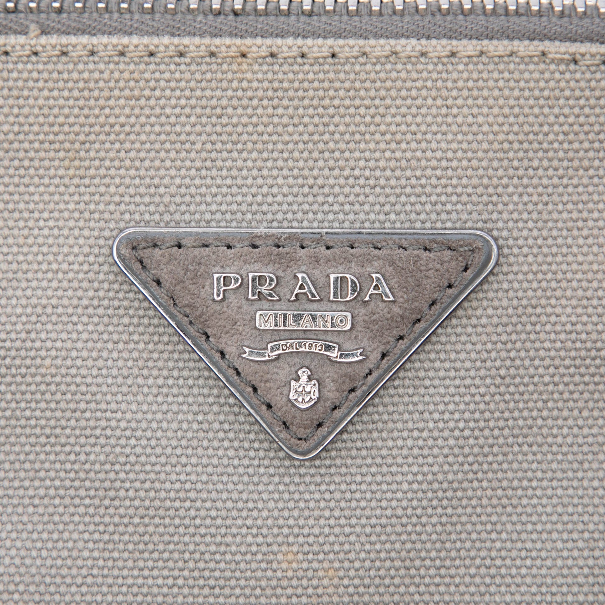 Prada Scamosciato and Canapa Twin Pocket Double Handle Satchel