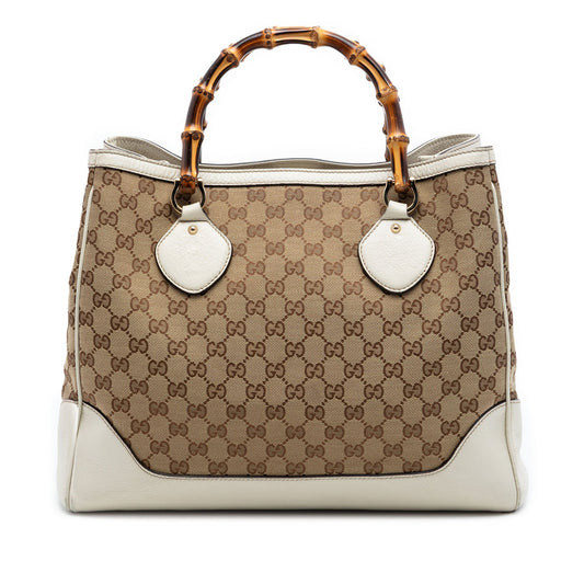 Gucci GG Canvas Bamboo Diana Tote