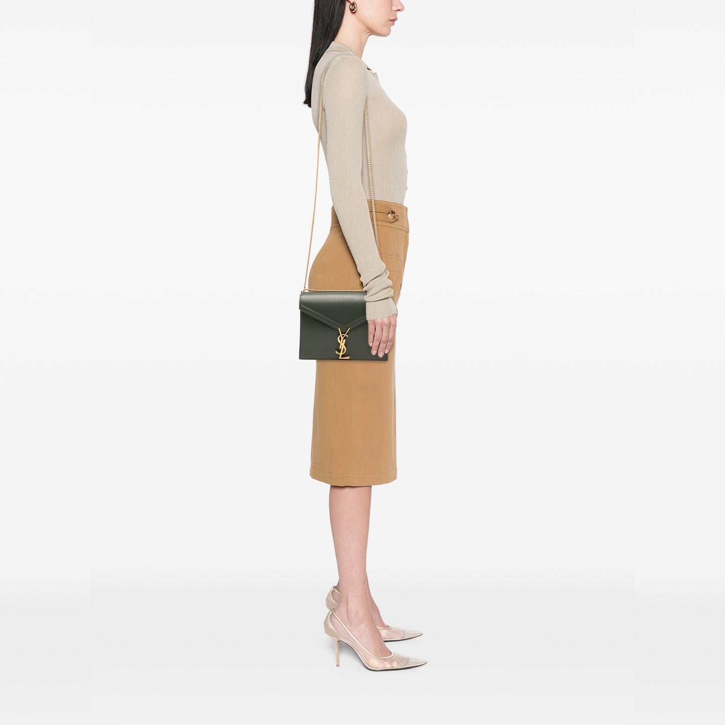 Saint Laurent Smooth Calfskin Monogram Cassandra Clasp Bag