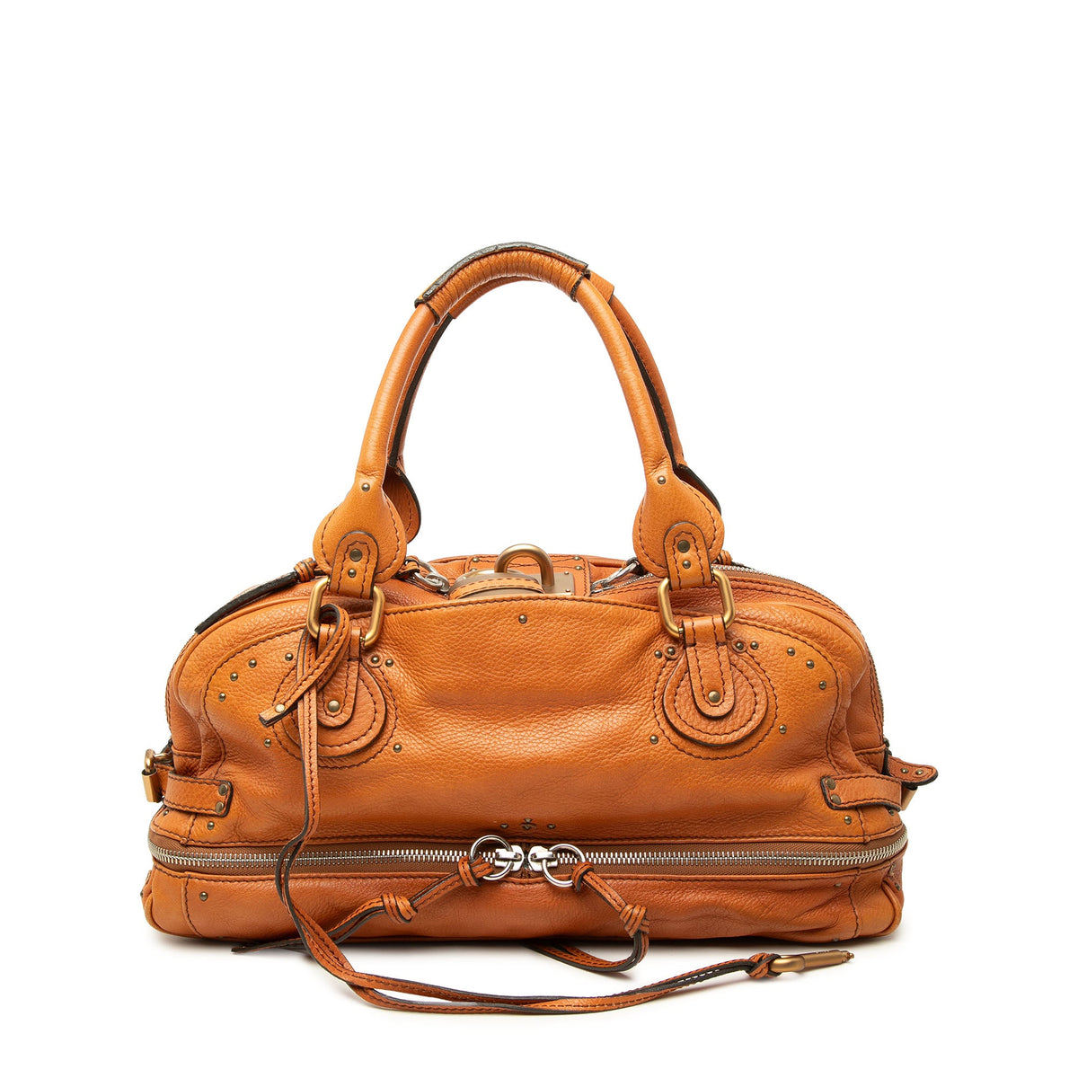 Chloé Leather Paddington East West Zippy Handbag — Brown