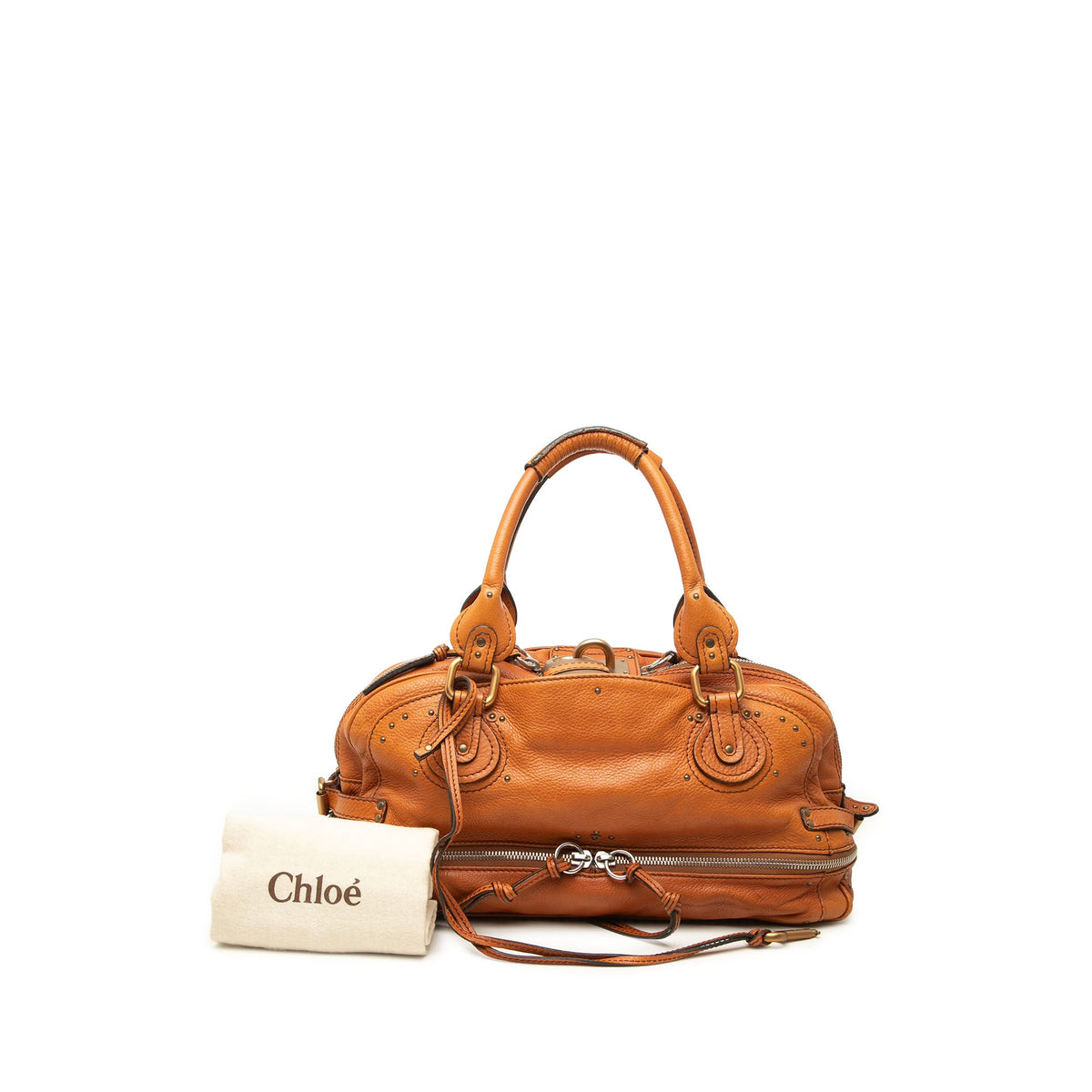 Chloé Leather Paddington East West Zippy Handbag — Brown