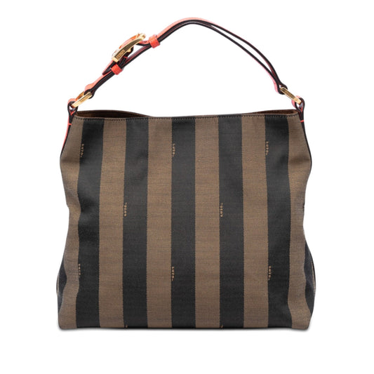 Fendi Pequin Canvas Shoulder Bag