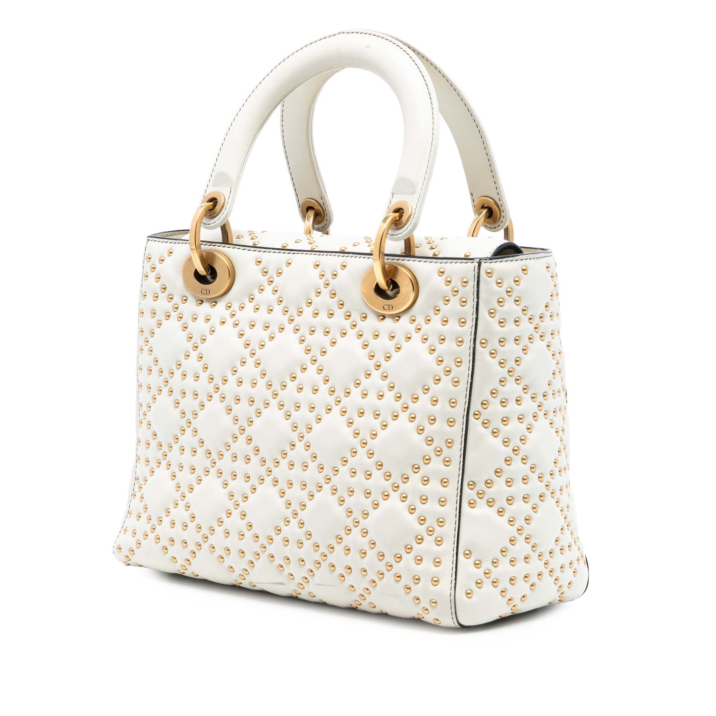 Dior Medium Lambskin Cannage Studded Supple Lady Dior