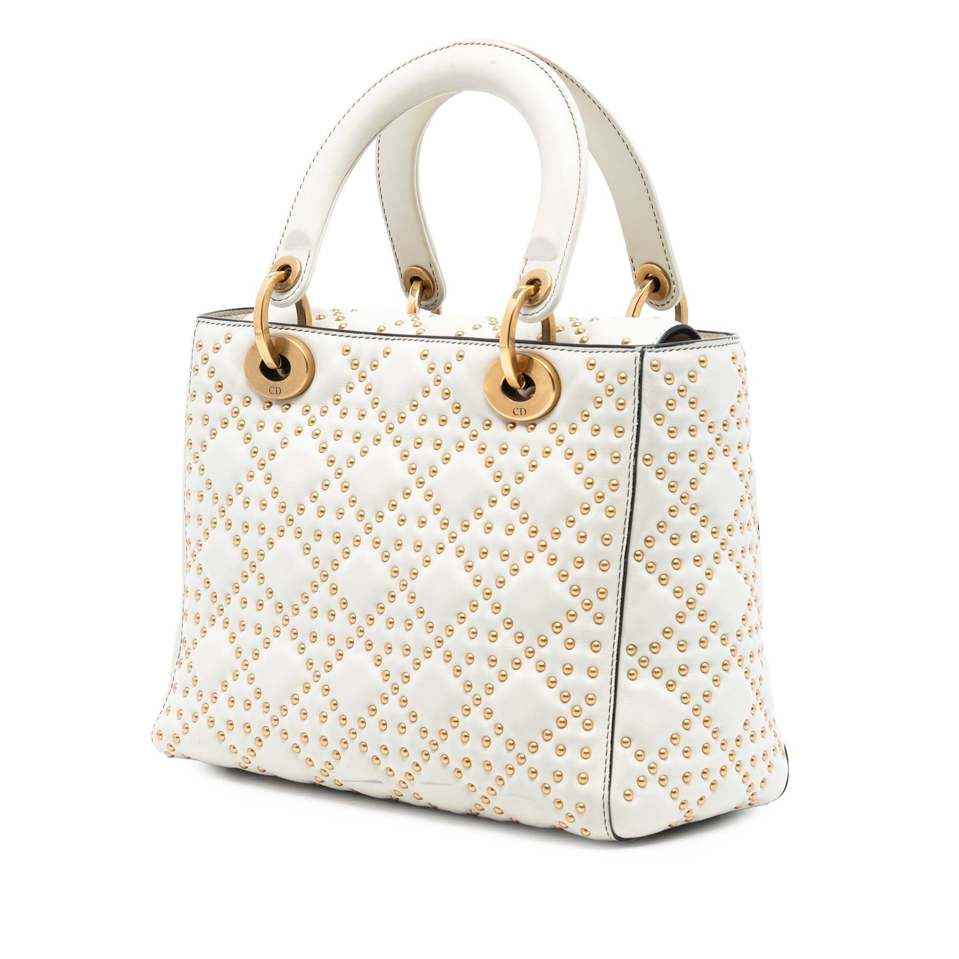 Dior Medium Lambskin Cannage Studded Supple Lady Dior