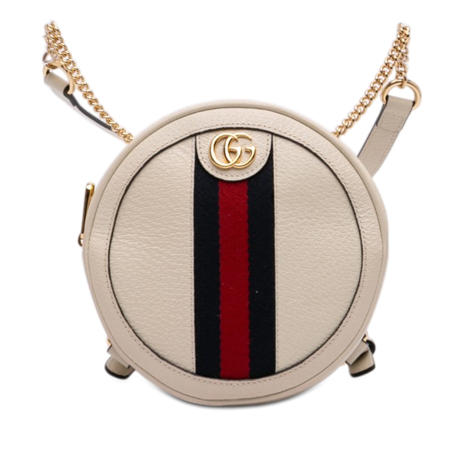 Gucci Mini Leather Round Ophidia Backpack