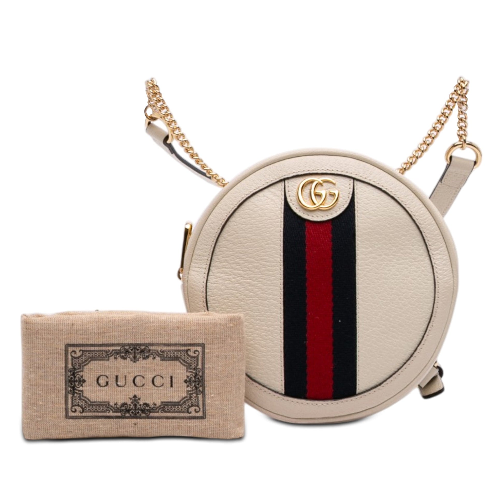 Gucci Mini Leather Round Ophidia Backpack