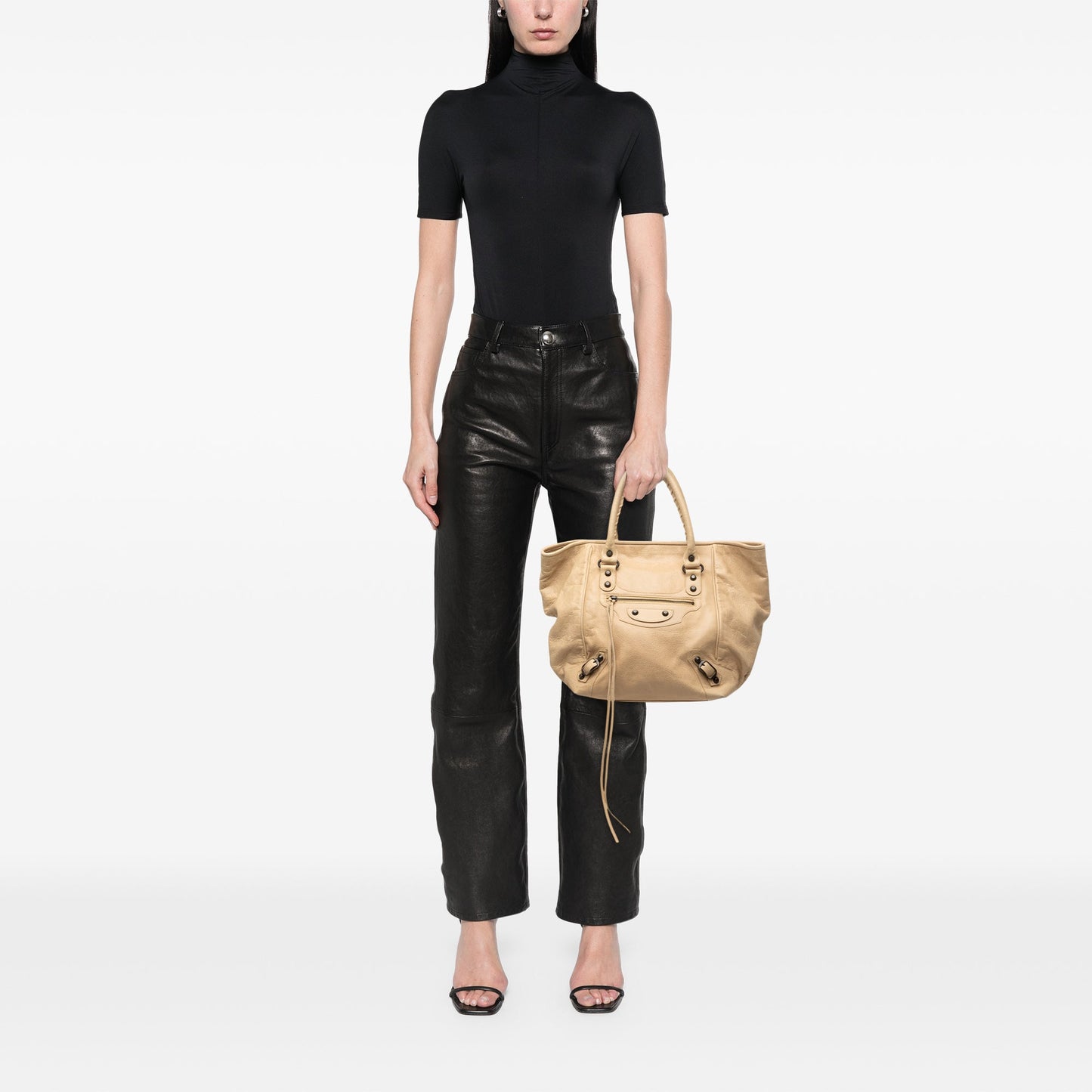 Balenciaga Lambskin Motocross Classic Sunday Tote