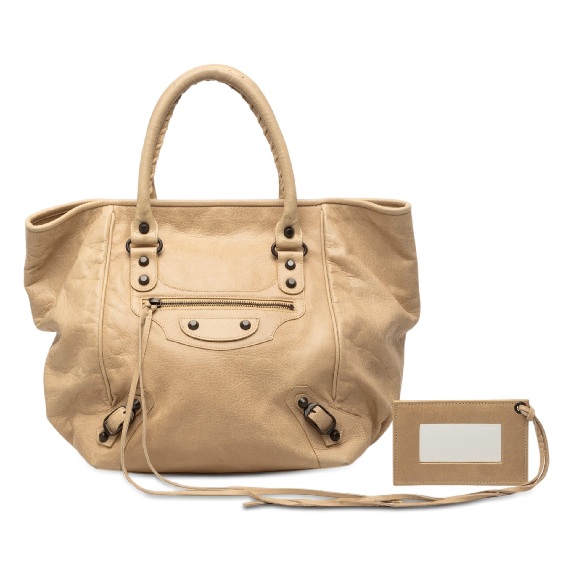 Balenciaga Lambskin Motocross Classic Sunday Tote