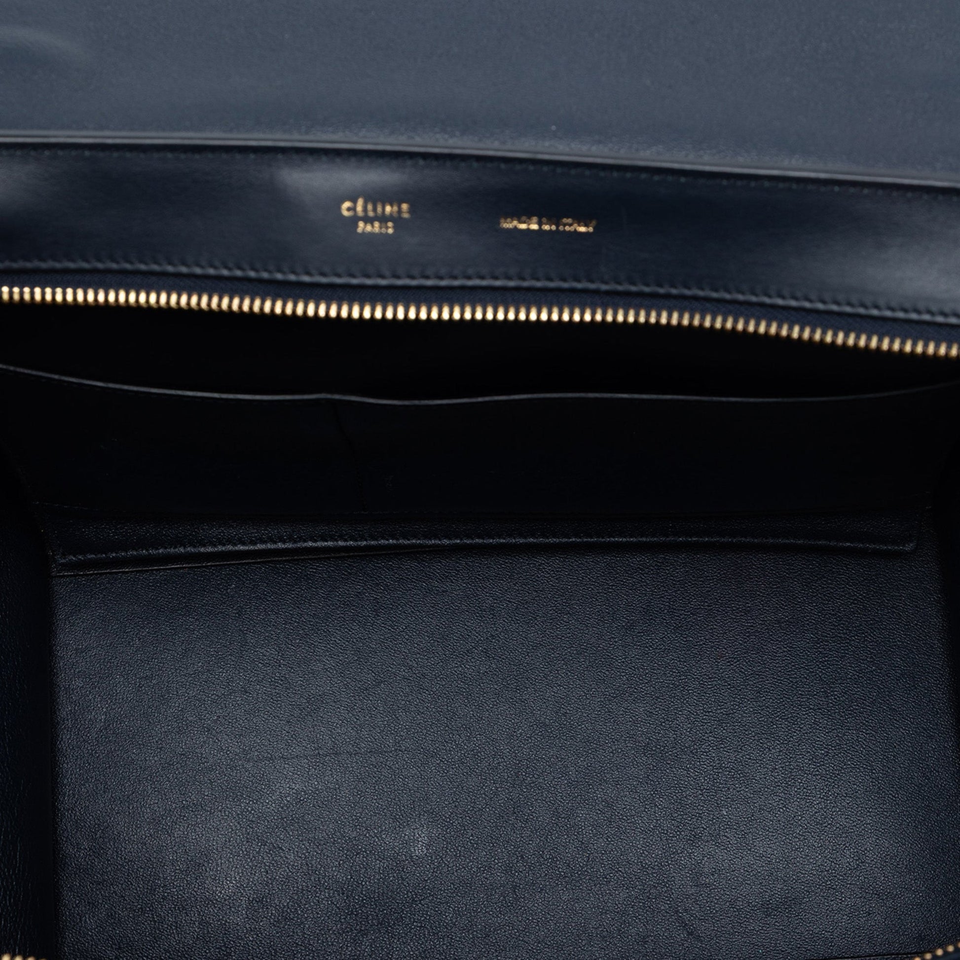 Celine Medium Bicolor Leather Trapeze Satchel
