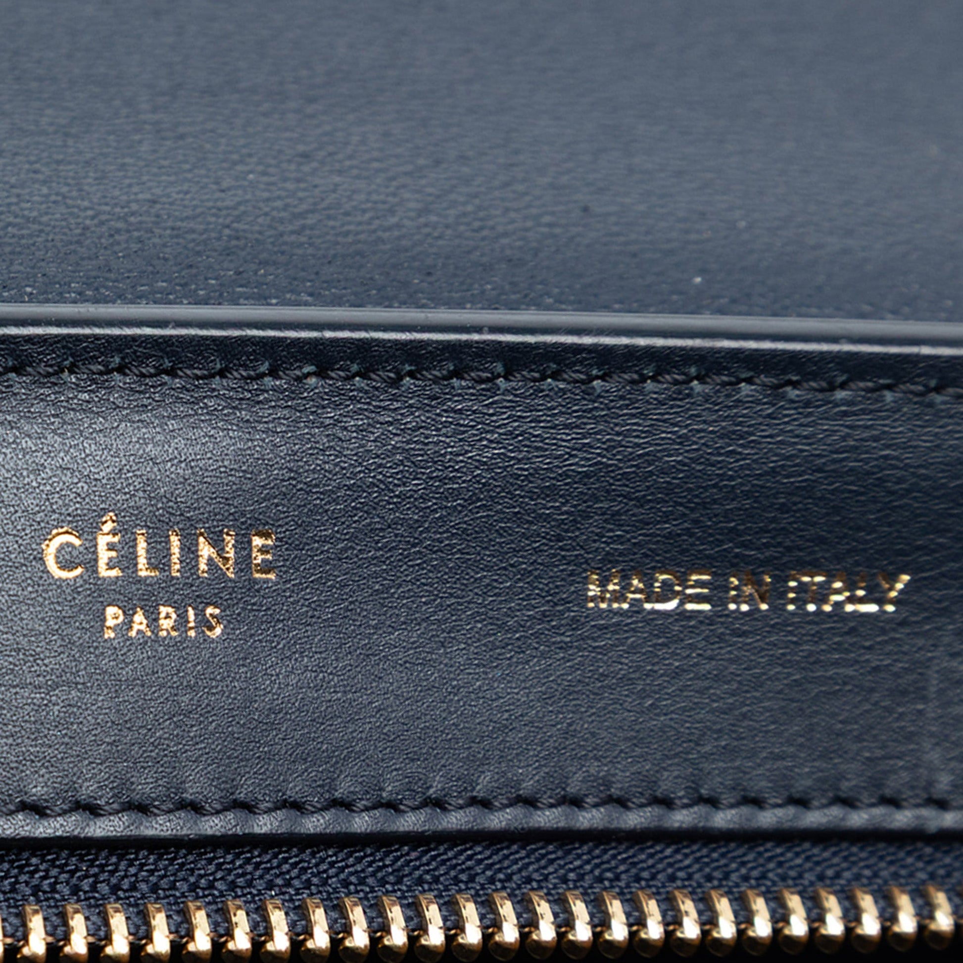 Celine Medium Bicolor Leather Trapeze Satchel