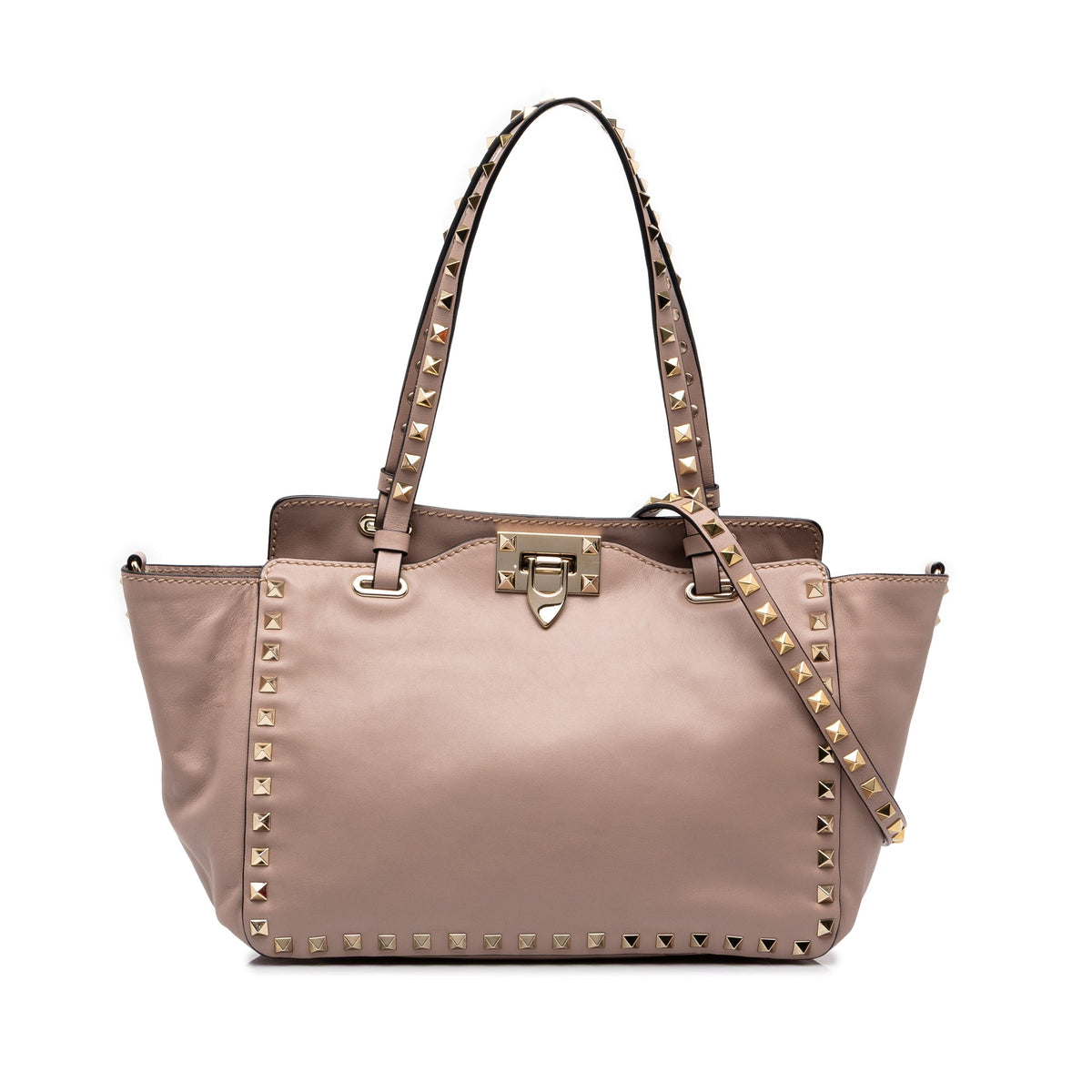 Valentino Small Leather Rockstud Trapeze Satchel